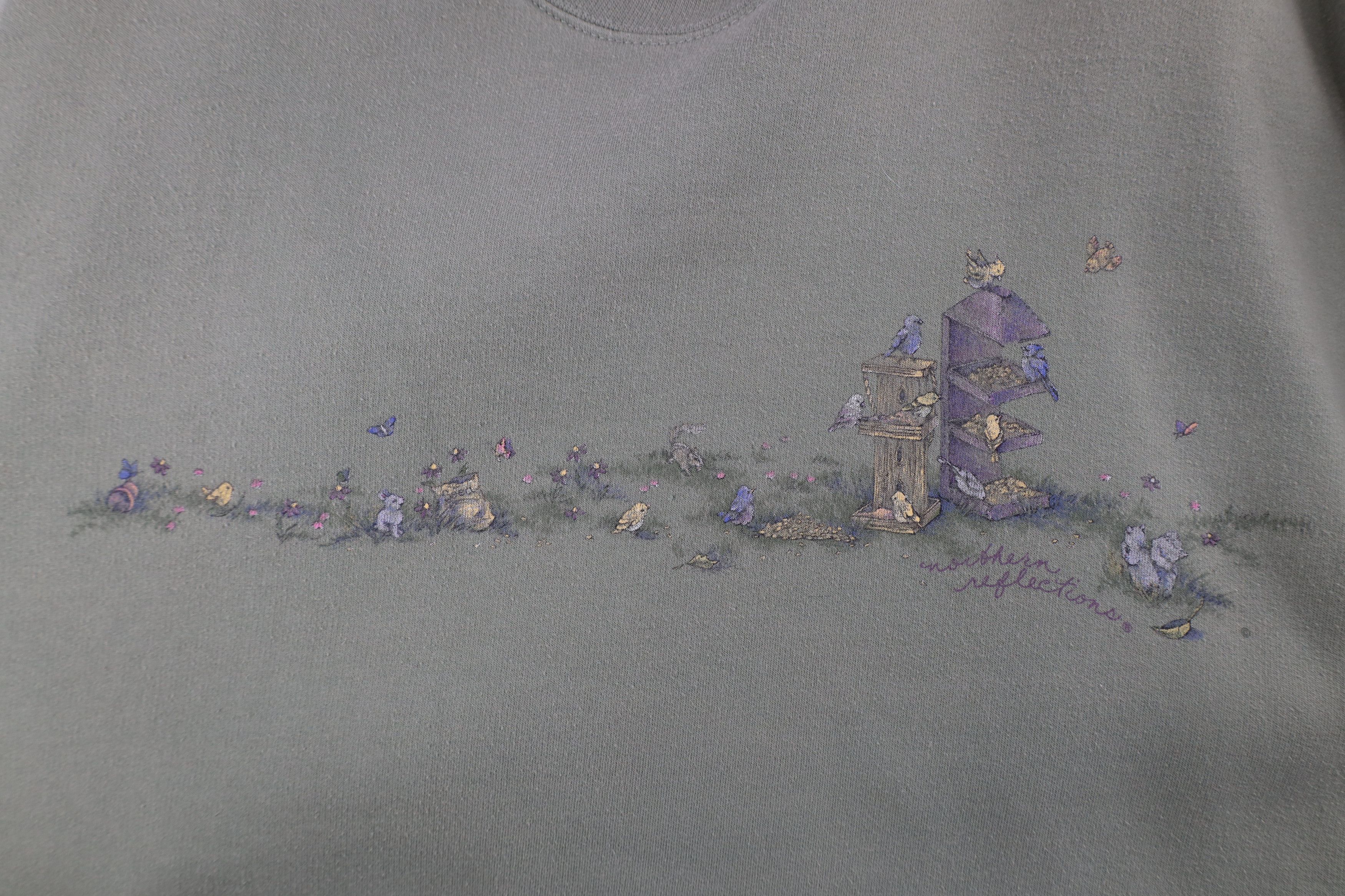 Vintage Vintage 90s Streetwear Bird Butterfly Crewneck Sweatshirt Size XXL / US 16-18 / IT 52-54 - 4 Thumbnail