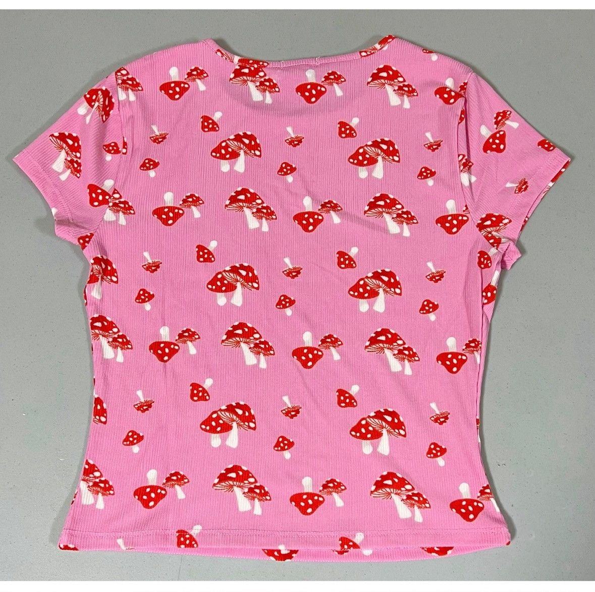Japanese Brand Pink Mushroom Fairycore Print Tee Shirt Top Blouse Size S 🍄✨ Size S / US 4 / IT 40 - 3 Thumbnail
