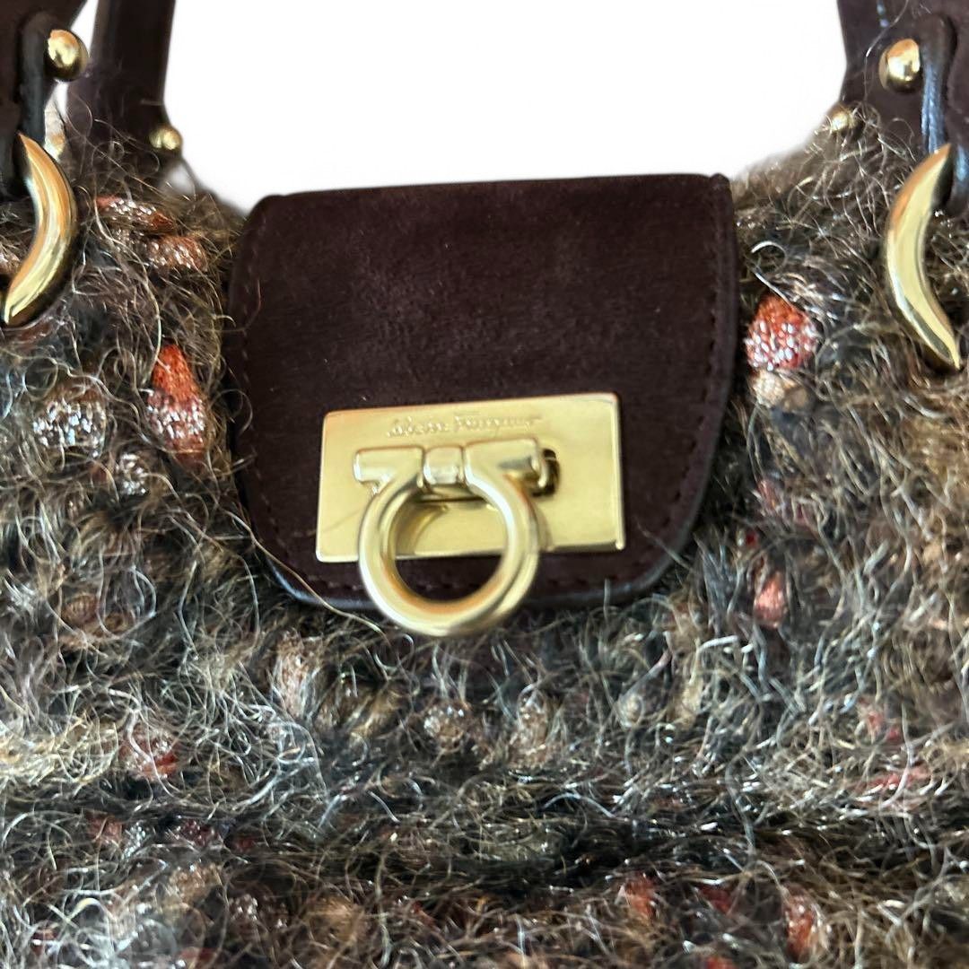 Salvatore Ferragamo Salvatore Ferragamo - Gancini Marisa Tweed Handbag Fur Size ONE SIZE - 2 Thumbnail