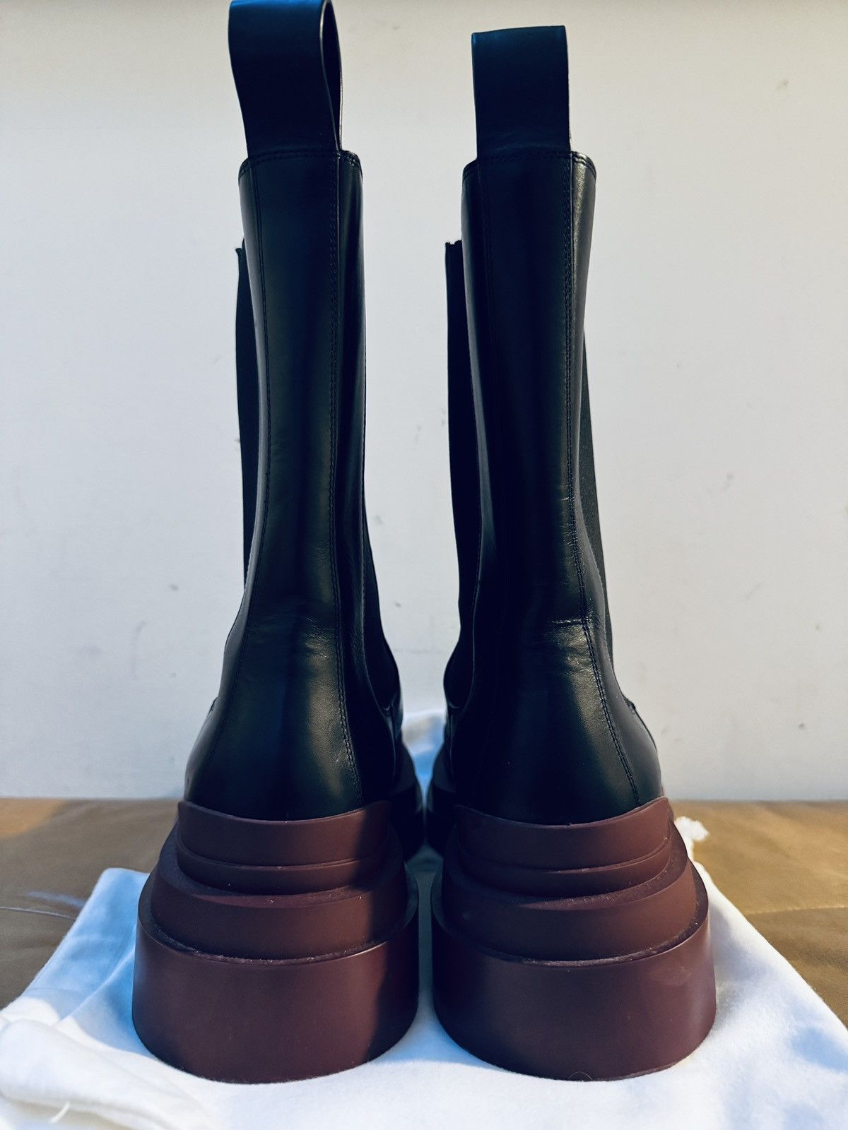 Bottega Veneta BLACK TIRE CHELSEA BOOTS Size US 13 / EU 46 - 4 Thumbnail
