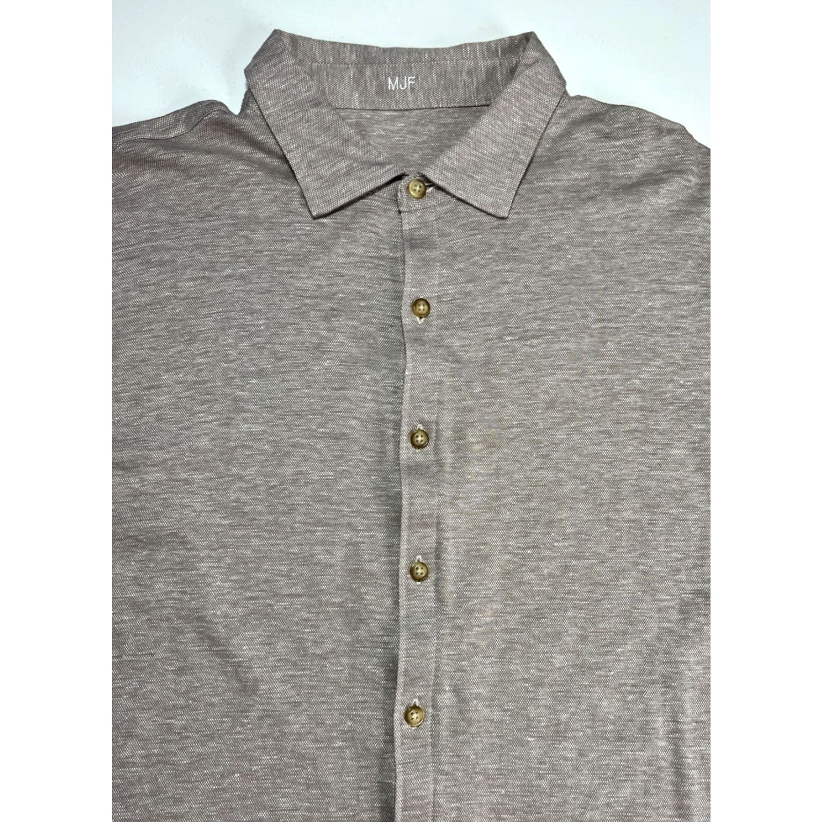 Vintage VINTAGE Custommade Shirt Men’s Luxury Long Sleeve Linen Blend Light Brown Size L Dress Shirt Mens Size US L / EU 52-54 / 3 - 5 Thumbnail