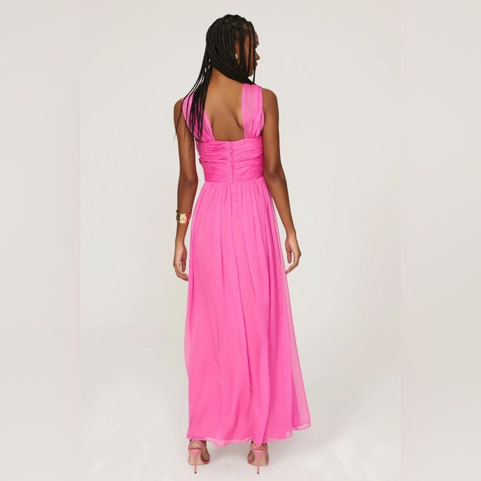 Adam Lippes Adam Lippes Size 14 Hot Pink Knot Front MaxiGown Dress Size XL / US 12-14 / IT 48-50 - 3 Thumbnail