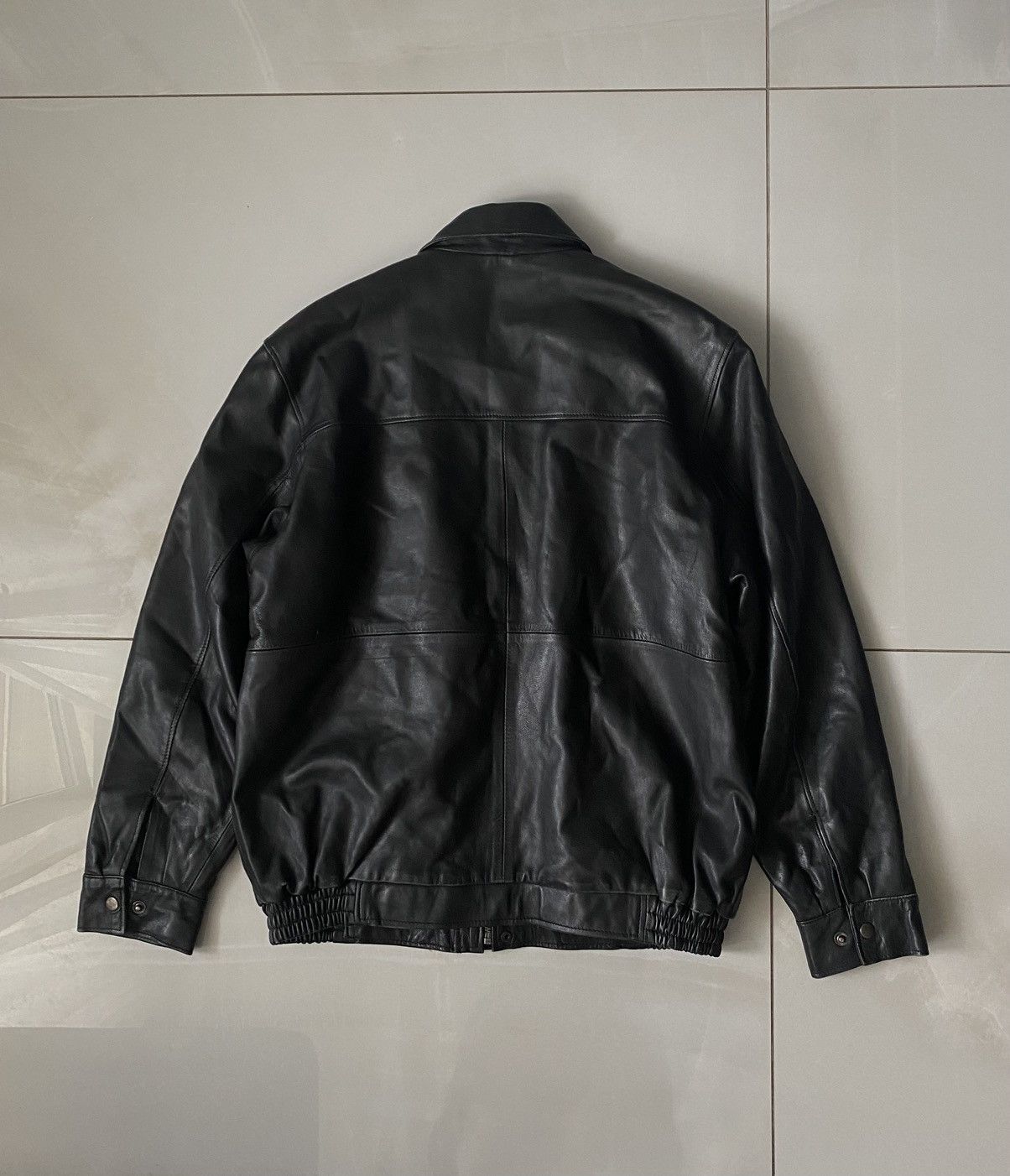 Genuine Leather Vintage 90s Black Leather Jacket Size US L / EU 52-54 / 3 - 4 Thumbnail