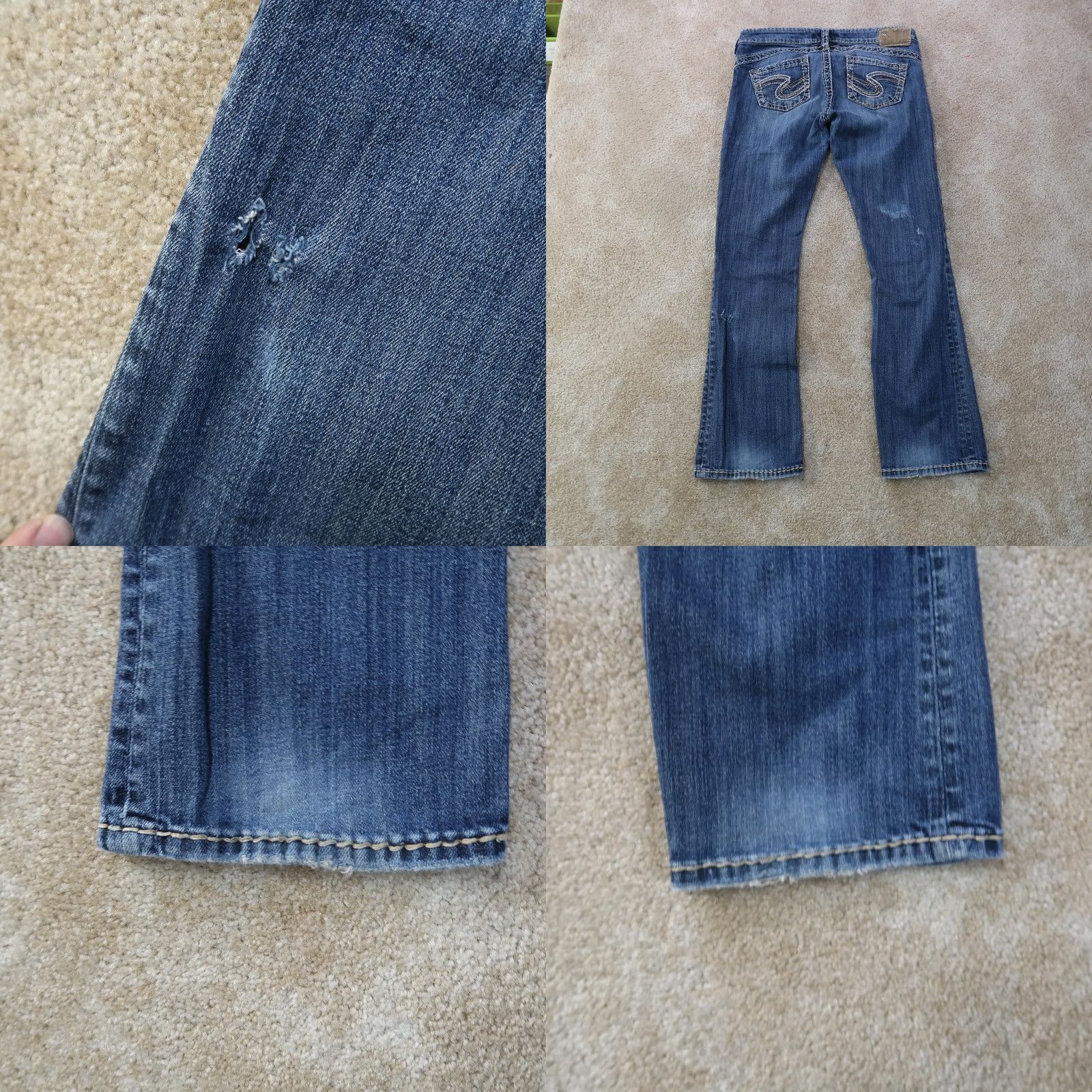 Silver Jeans Co. Silver Jeans Tuesday Jeans Women's 29x31 Blue Denim Bootcut Stretch Slim 5-Pocket Regular Cotton Blend Denim Blue Jeans Mens? Size 29" - 8 Thumbnail