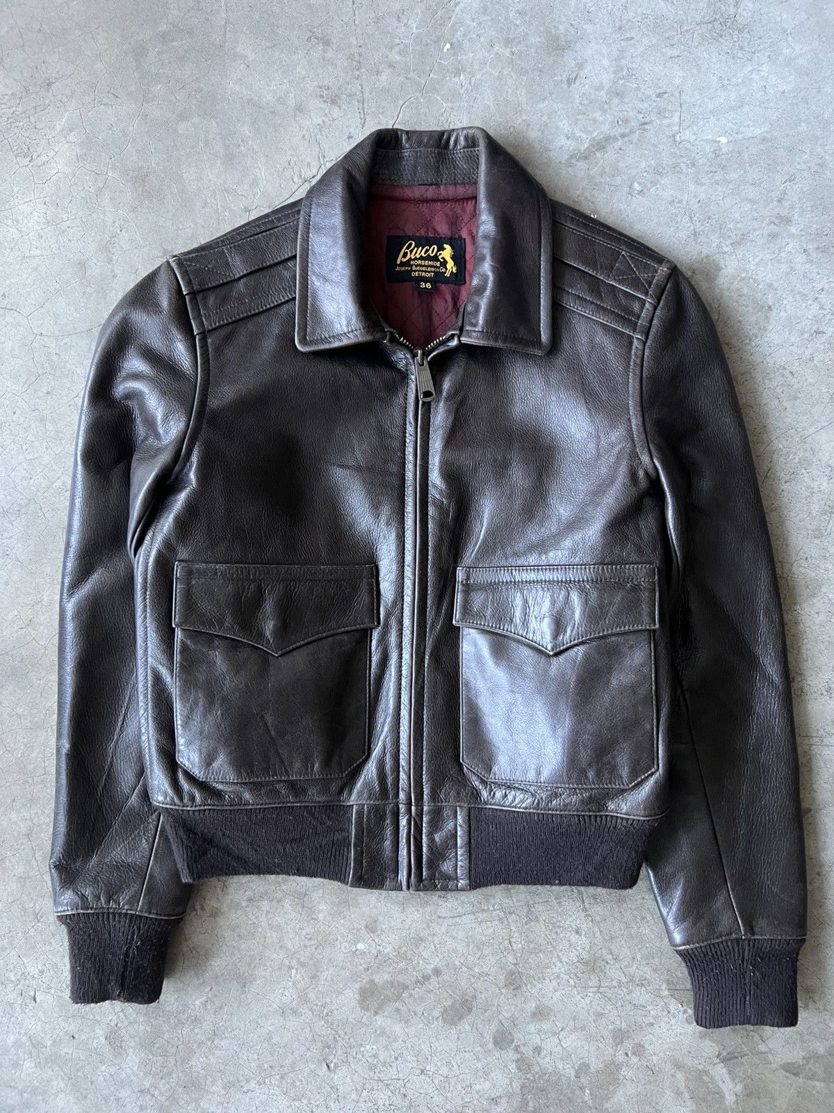 Buco Buco - The Real Mccoy’s Horsehide Leather A-2 Flight Jacket Size US S / EU 44-46 / 1 - 5 Thumbnail