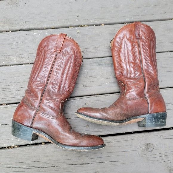 Mason's Vintage 60s Mason Shoes Brown Leather Western Cowboy Motorcy Size US 11 / EU 44 - 2 Thumbnail