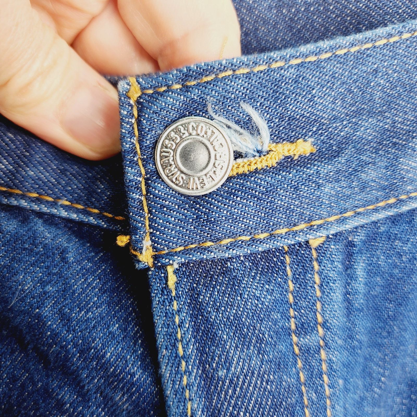 Levi's Levi's Dark Blue Button Fly 501 Straight Fit Denim Jeans Size US 38 / EU 54 - 9 Thumbnail