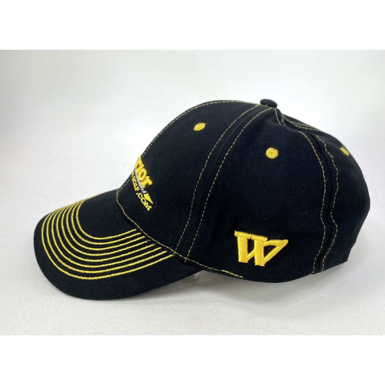Vintage Warrior Custom Golf Black Adjustable Strapback Embroidered Baseball Cap Hat Hat Size ONE SIZE - 3 Thumbnail