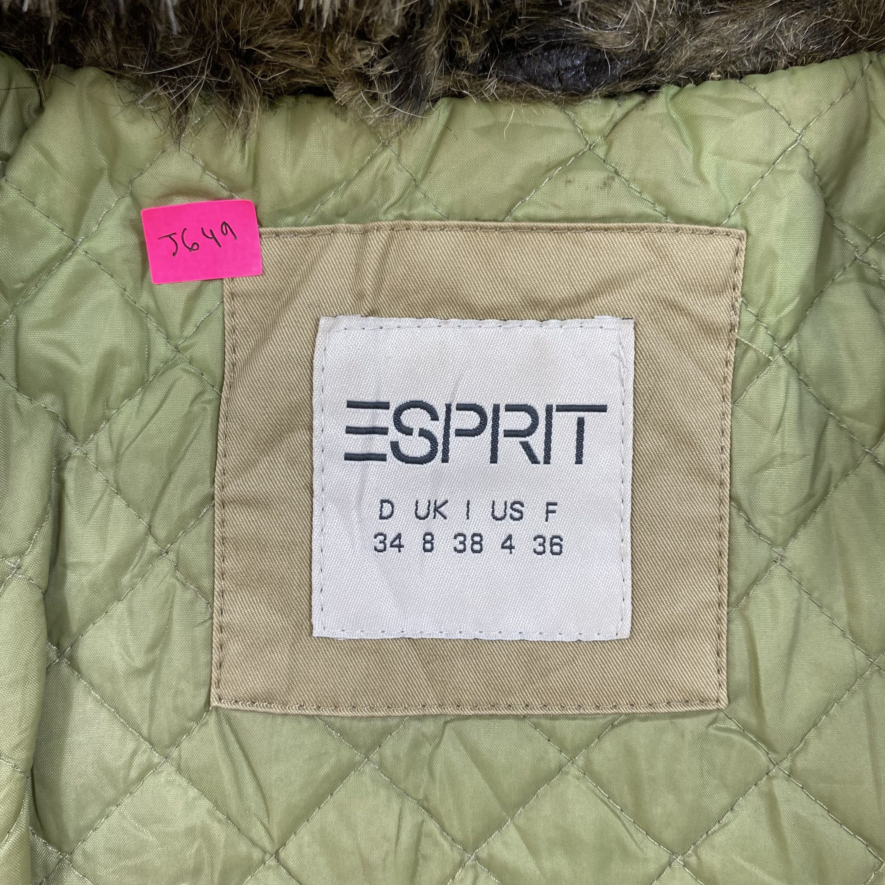 Vintage VINTAGE ESPRIT Y2K Green Faux Fur Hooded Parka Jacket-J649 Size US XS / EU 42 / 0 - 14 Thumbnail