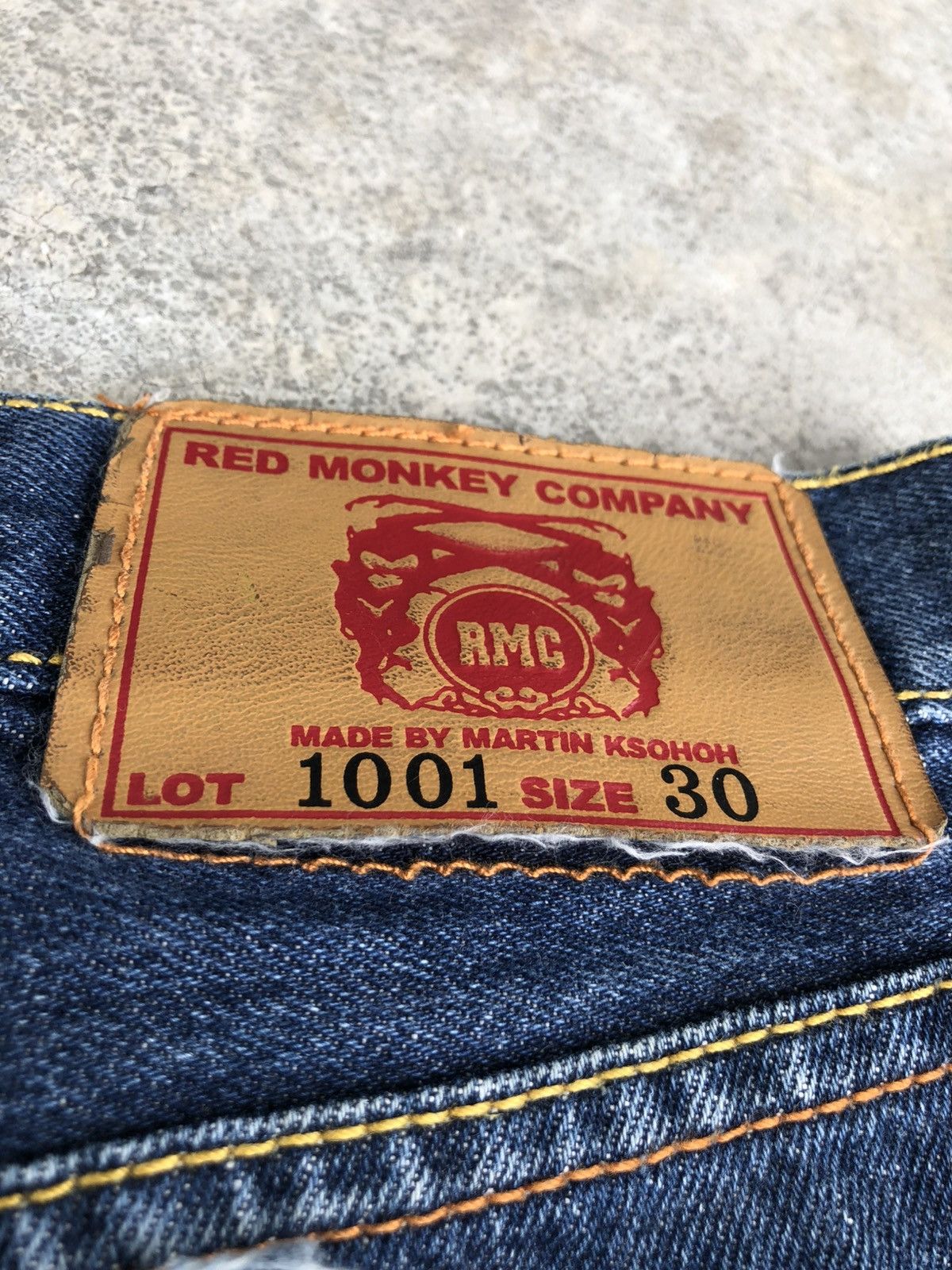 RMC Jeans Red Monkey Company Embroidered Jeans Distressed Size US 31 - 19 Thumbnail