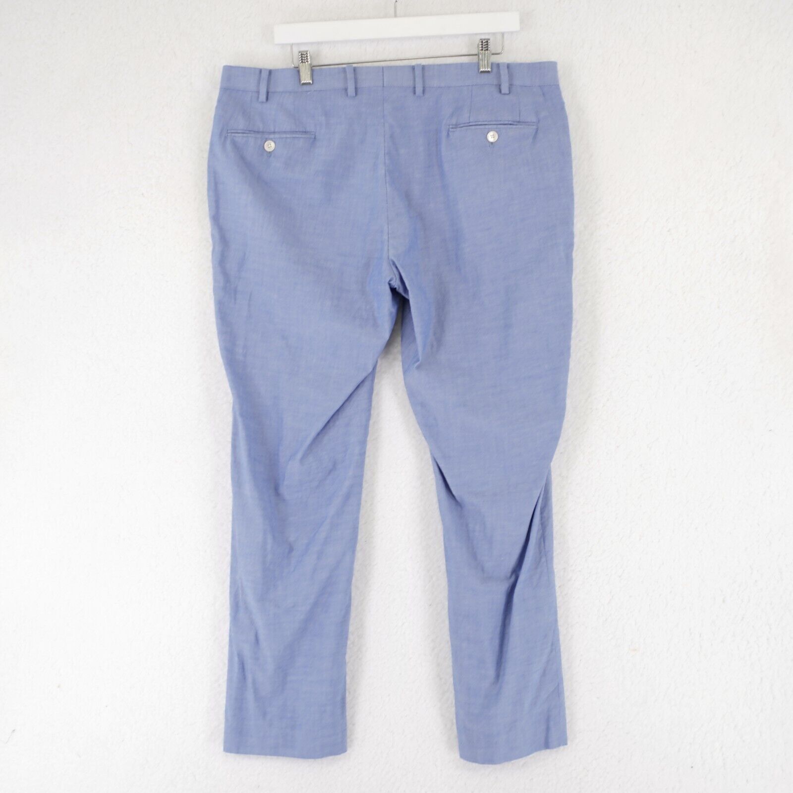 Lauren Ralph Lauren Lauren Ralph Lauren Baby Blue Birdseye Cotton Dress Pants 38 Size 38R - 4 Thumbnail