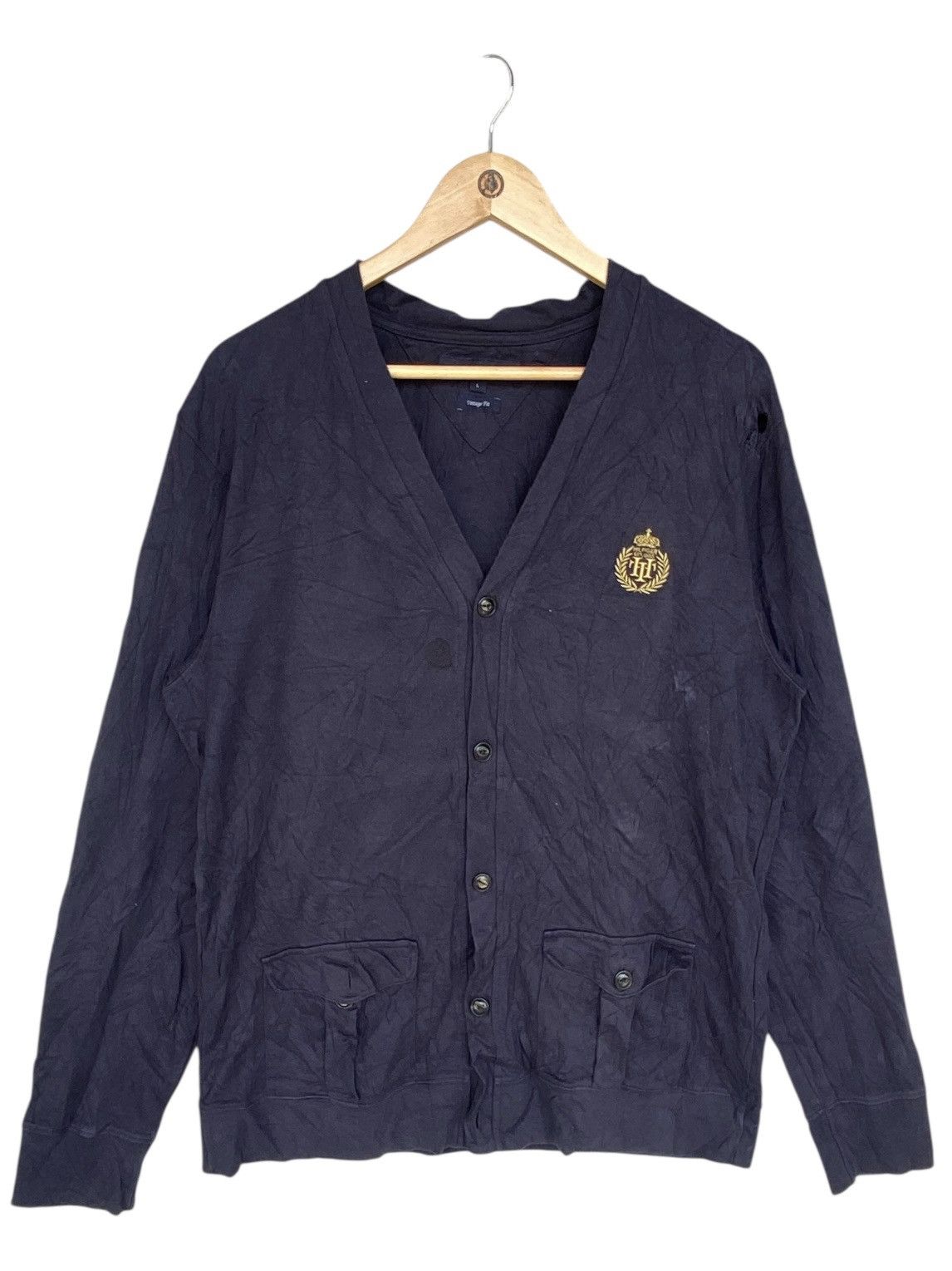 Other Vintage Tommy Hilfiger Full Button Smal Embroidered NavyBlue Size US L / EU 52-54 / 3 - 1 Thumbnail