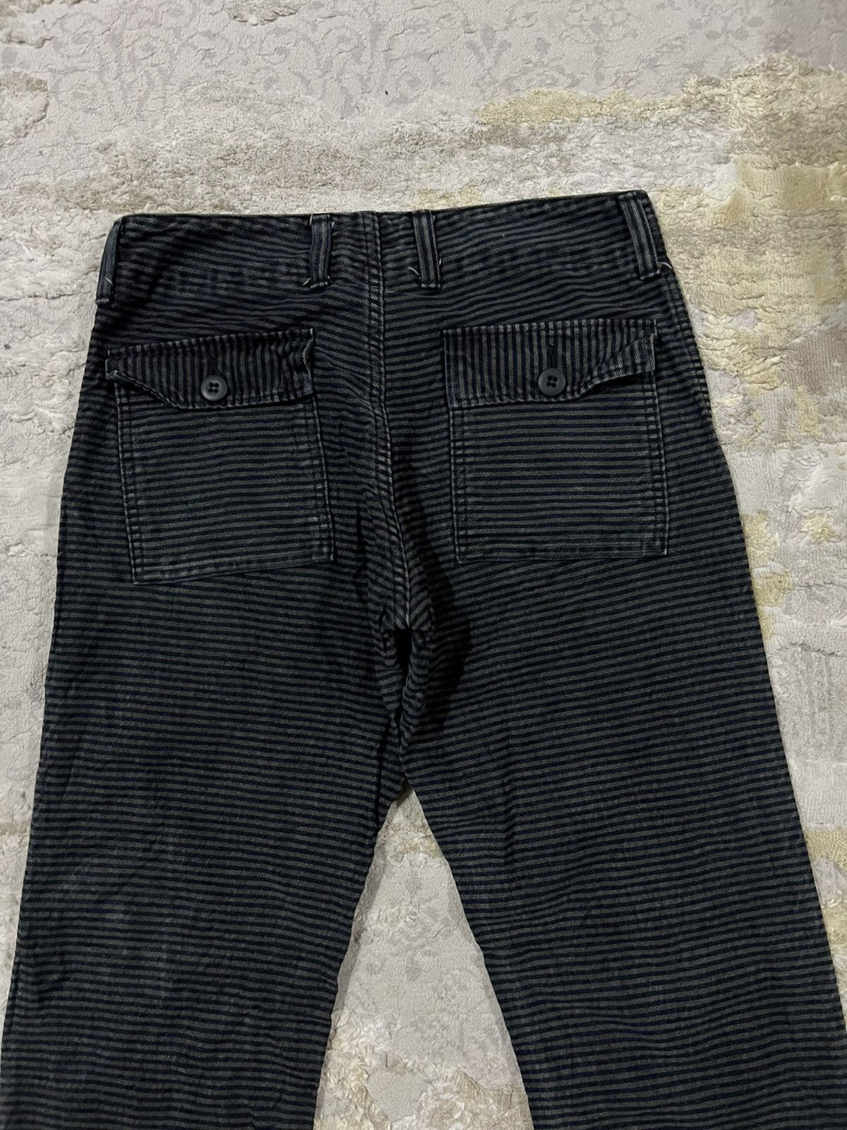 Samurai Jeans Vintage Johnbull Tokyo Prisoner Striped Denim Bush Pants Size US 30 / EU 46 - 5 Thumbnail