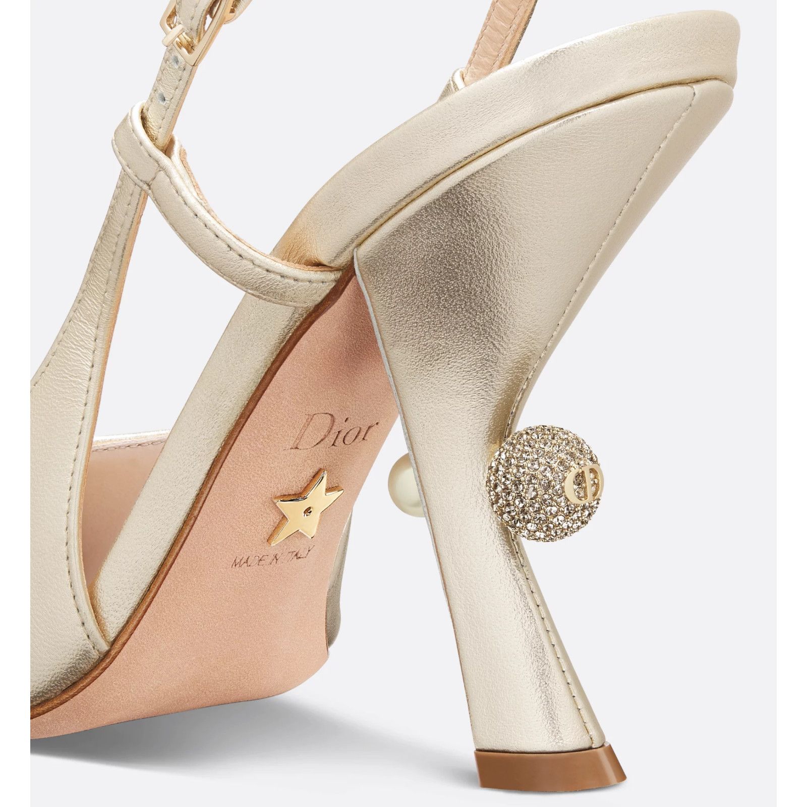 Dior Dior Tribales Jadior Pale Gold Laminated Sandal Pump 37.5 Size US 7.5 / IT 37.5 - 12 Thumbnail