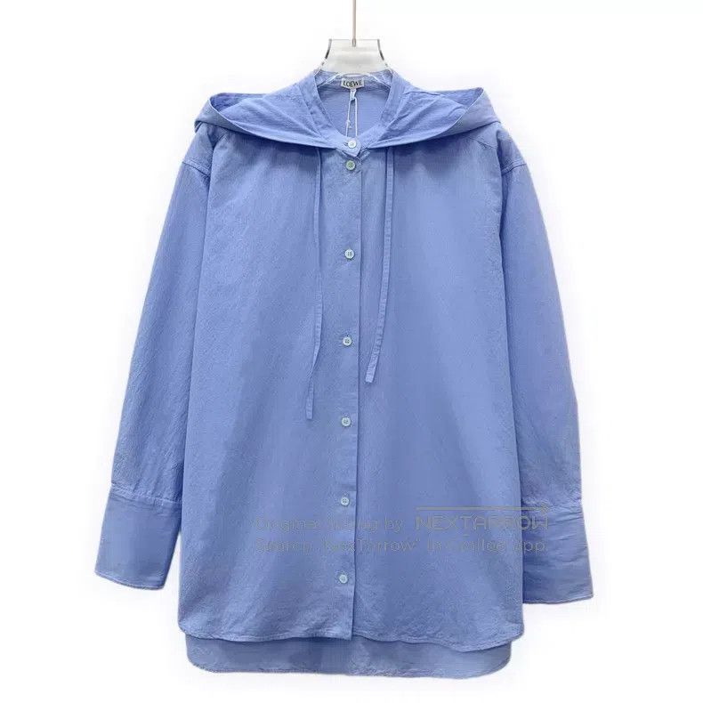 Loewe Loewe Blue Logo Subtle Pattern All-Over Print Cotton Hoode Size XS / US 0-2 / IT 36-38 - 1 Thumbnail