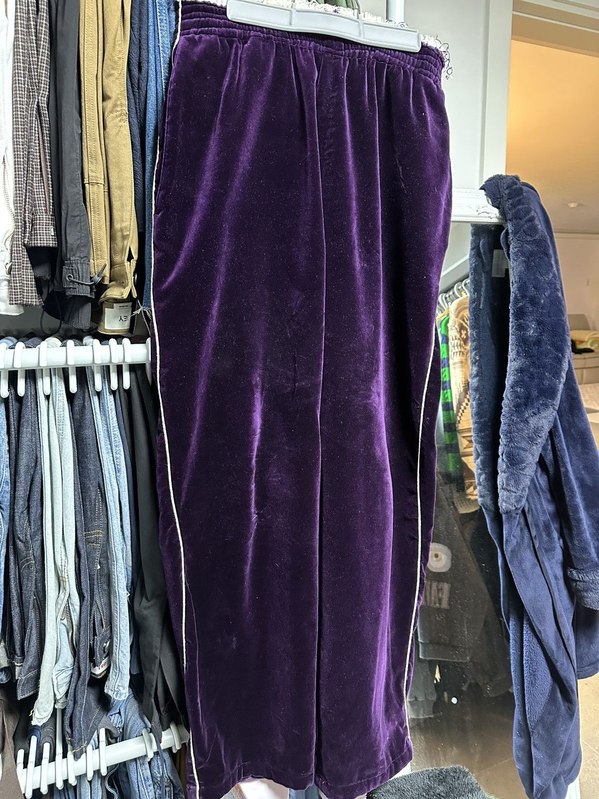 Camiel Fortgens Camiel Fortgens 23FW Piping Velvet Sweat Pants Size US 31 - 1 Thumbnail