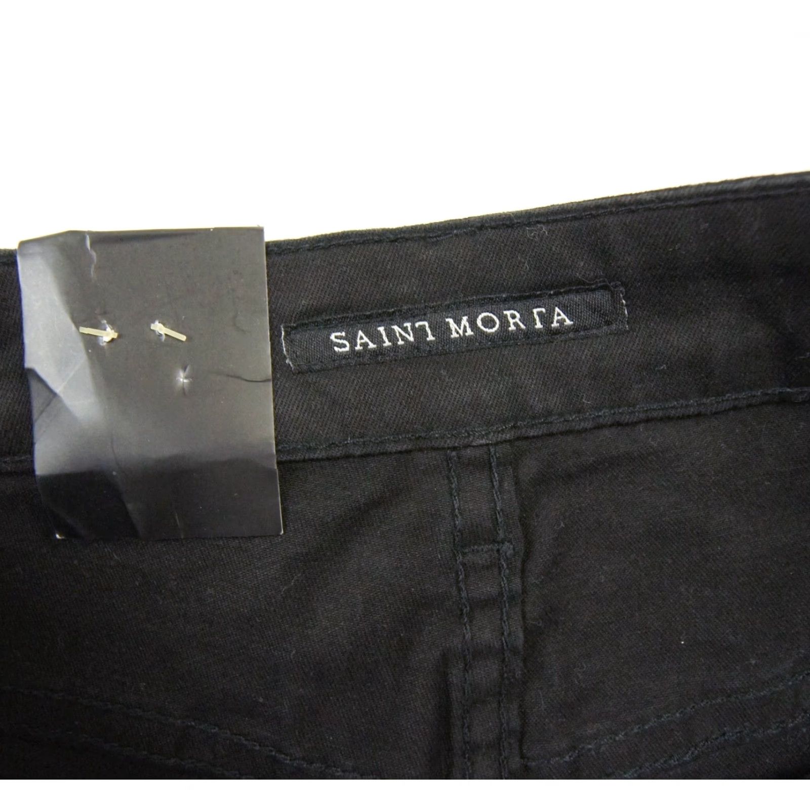 Vintage Saint Morta Men's Denim Shorts 32 Black Thrashed Distressed Stretch Regular Fit Size US 32 / EU 48 - 7 Thumbnail