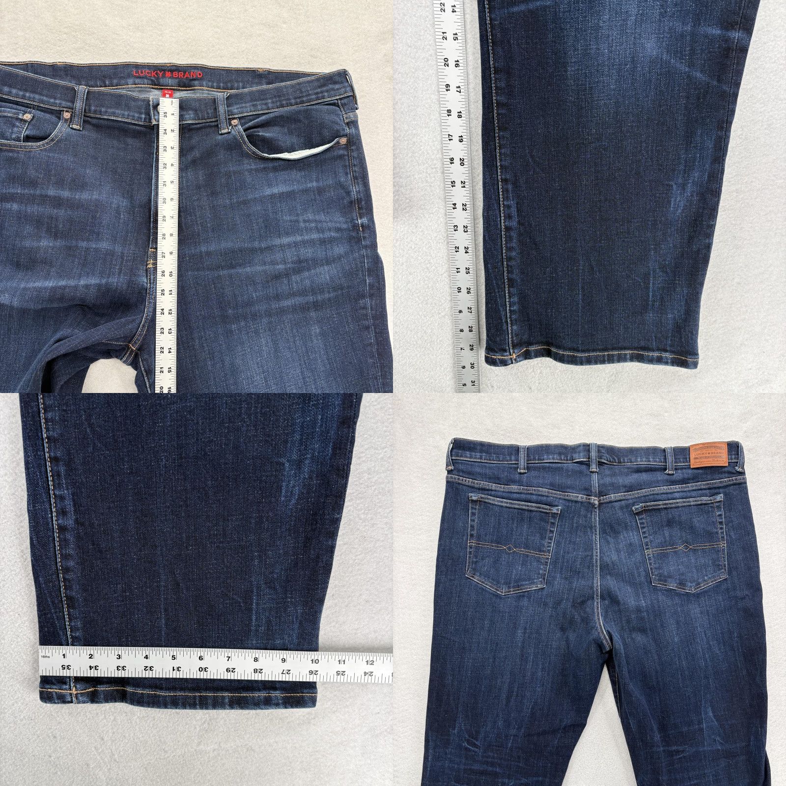Lucky Brand Lucky Brand Jeans 181 RELAXED STRAIGHT Mens 48x30 Blue Dark Wash Denim Pants Size US 32 / EU 48 - 8 Thumbnail