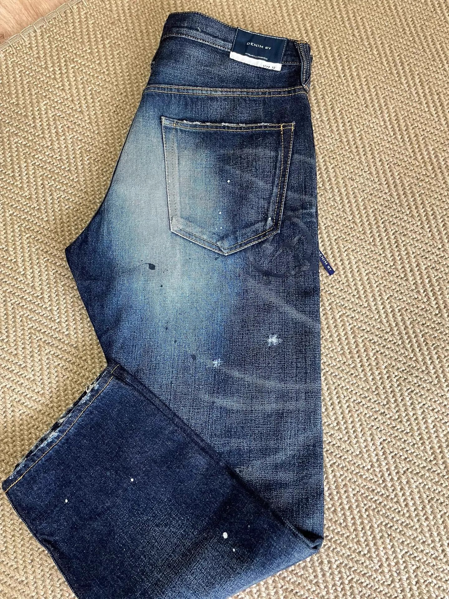 Fragment Design FRAGMENT x VANQUISH 9 Jeans Yellow Wash Distress Splatter Size US 32 / EU 48 - 8 Thumbnail