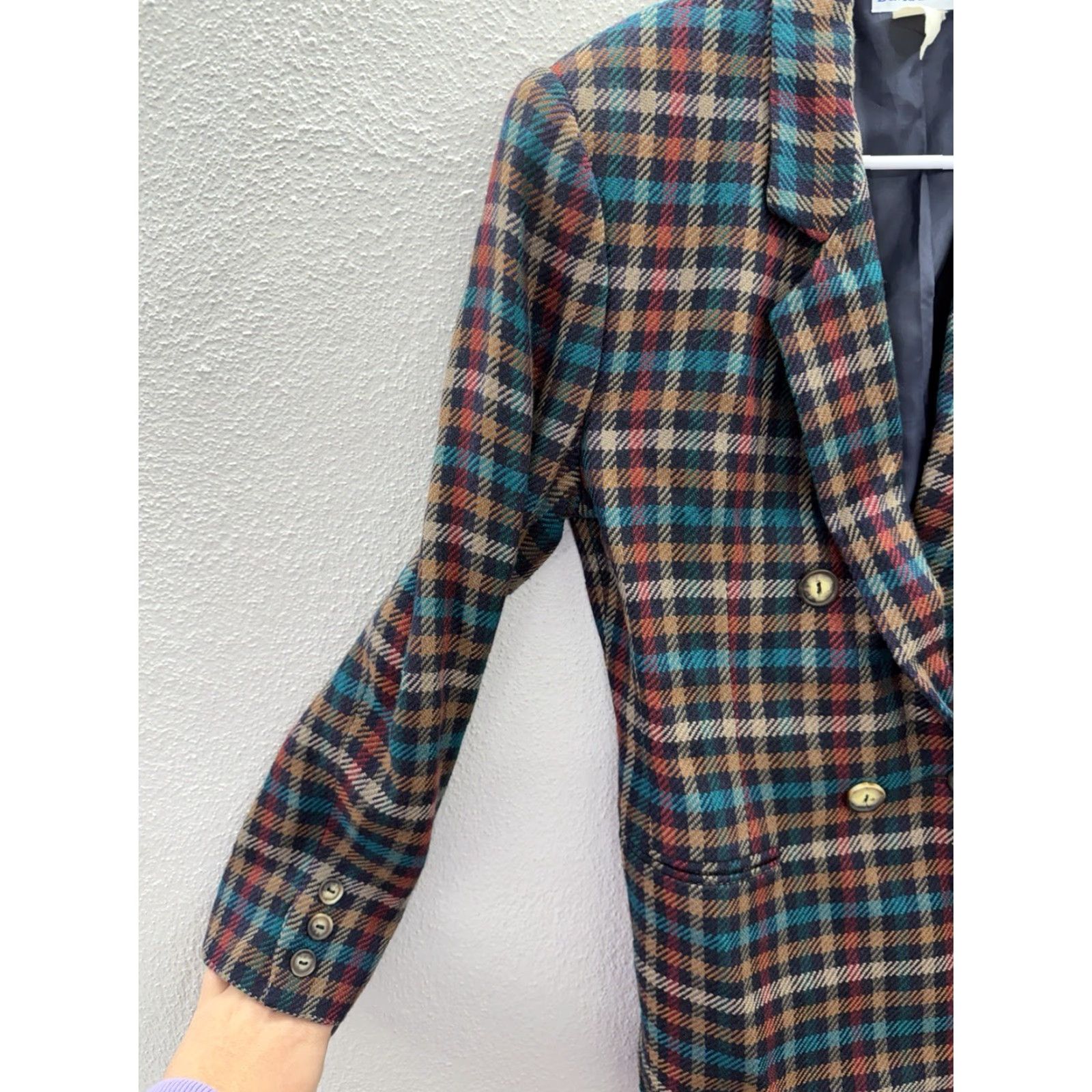 Brooks Davids Brooks Blazer Woman Size 4 Plaid Double Breasted Button Up Lined Vintage Wool Coat Size S / US 4 / IT 40 - 2 Thumbnail
