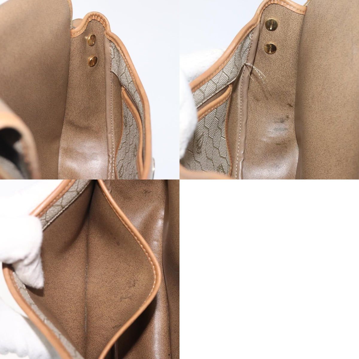 Dior DIOR Honeycomb Canvas Shoulder Bag Pvc Beige Gold Size ONE SIZE - 12 Thumbnail