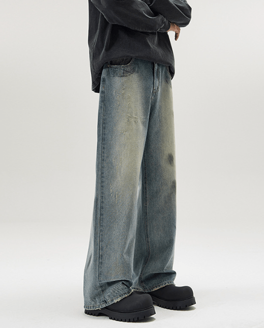 Japanese Brand × Jean American straight dirty dyed graffiti dirtyfit loose jeans Size US 32 / EU 48 - 4 Thumbnail