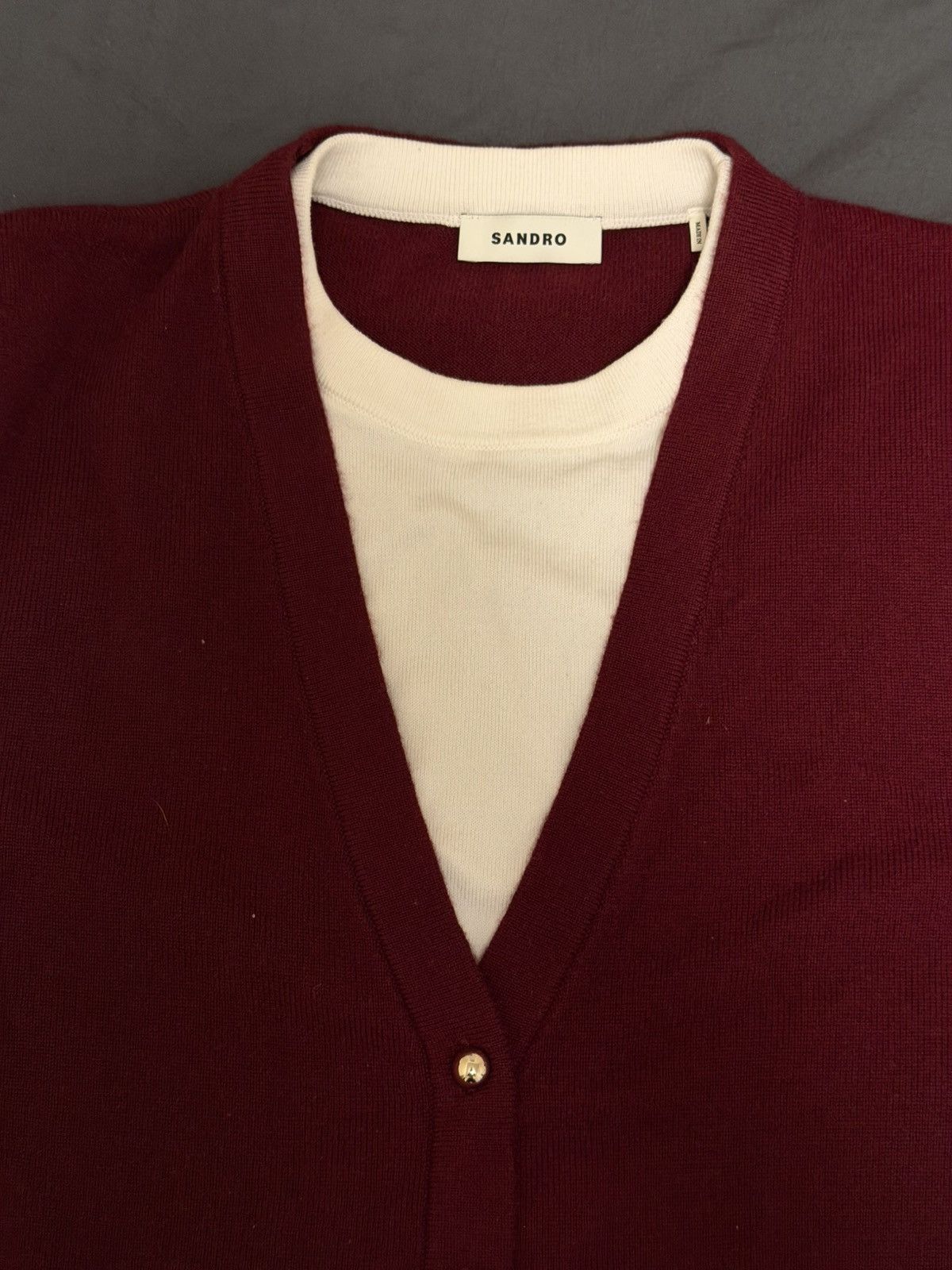 Sandro Sandro Knit Vest (Burgundy) Size S / US 4 / IT 40 - 9 Thumbnail