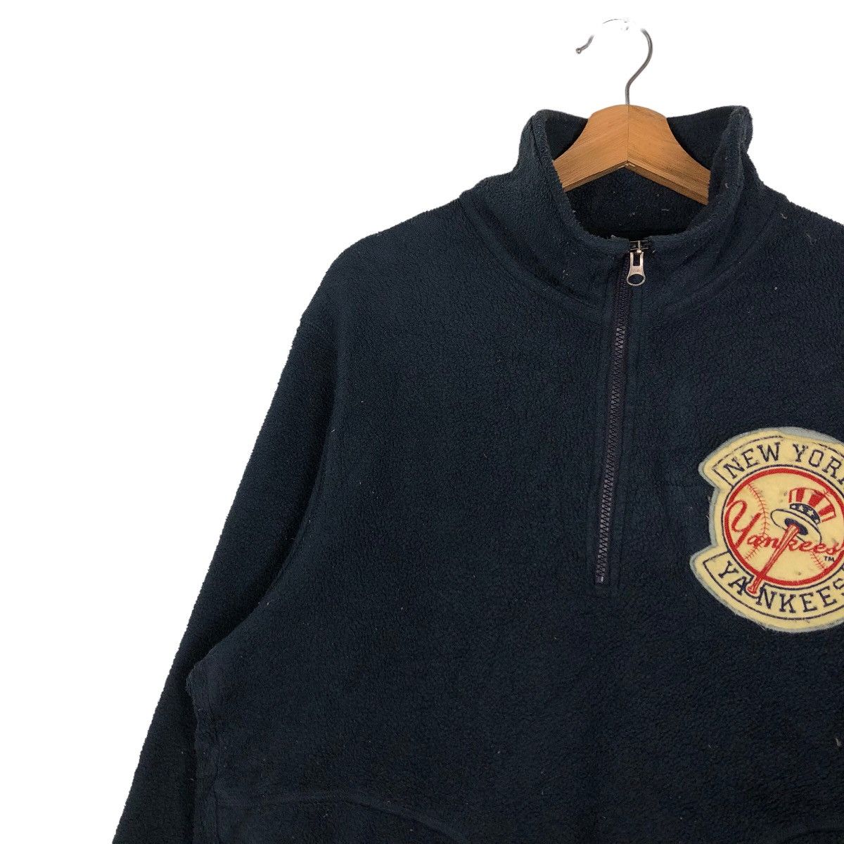 Japanese Brand 🔥Vintage Fleece Jacket New York Yankees Big Logo Size US XL / EU 56 / 4 - 7 Thumbnail