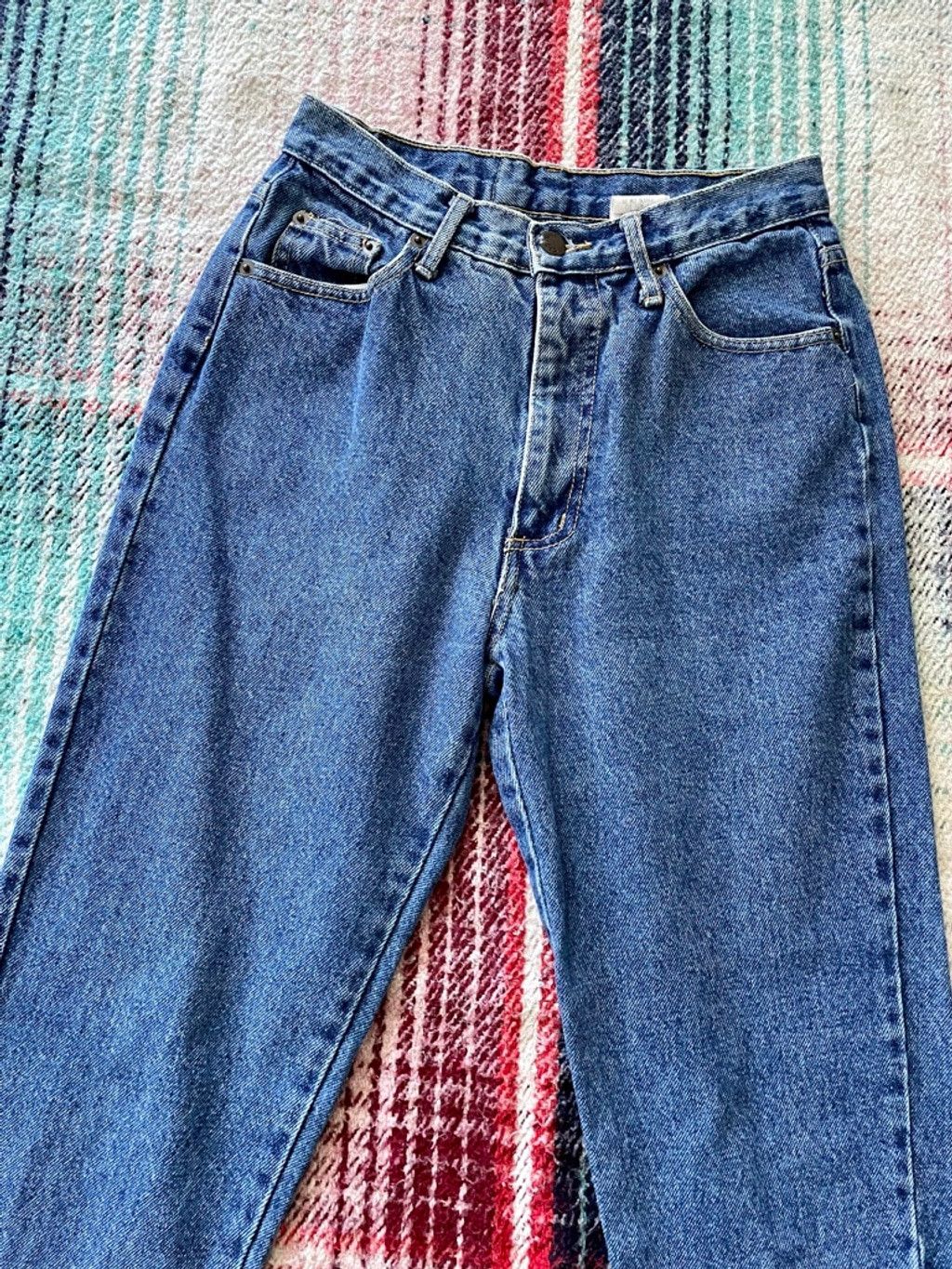 Vintage Women's Paris Blues Blue Straight Leg Jeans Size 7 Size 26" / US 2 / IT 38 - 2 Thumbnail