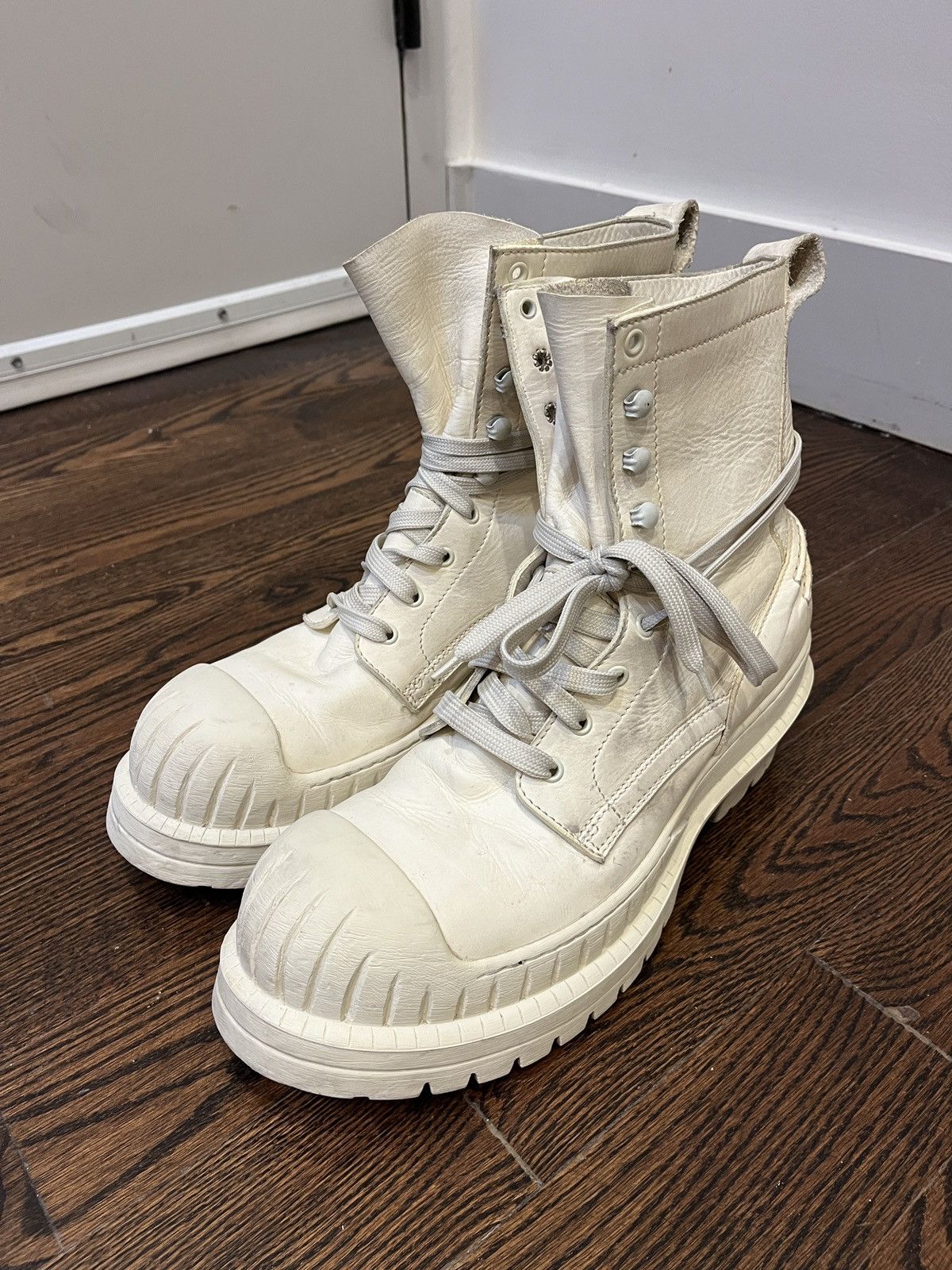 Acne Studios Acne Studios Leather Trooper Boots (unisex) Size US 11 / EU 44 - 6 Thumbnail
