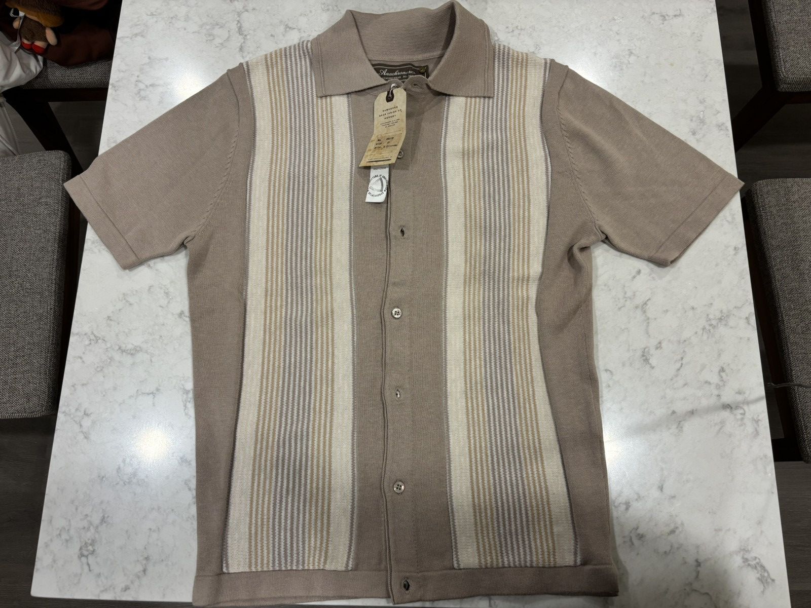 ANACHRONORM Silk Cotton Jacquard Polo Sweater Size US S / EU 44-46 / 1 - 3 Thumbnail