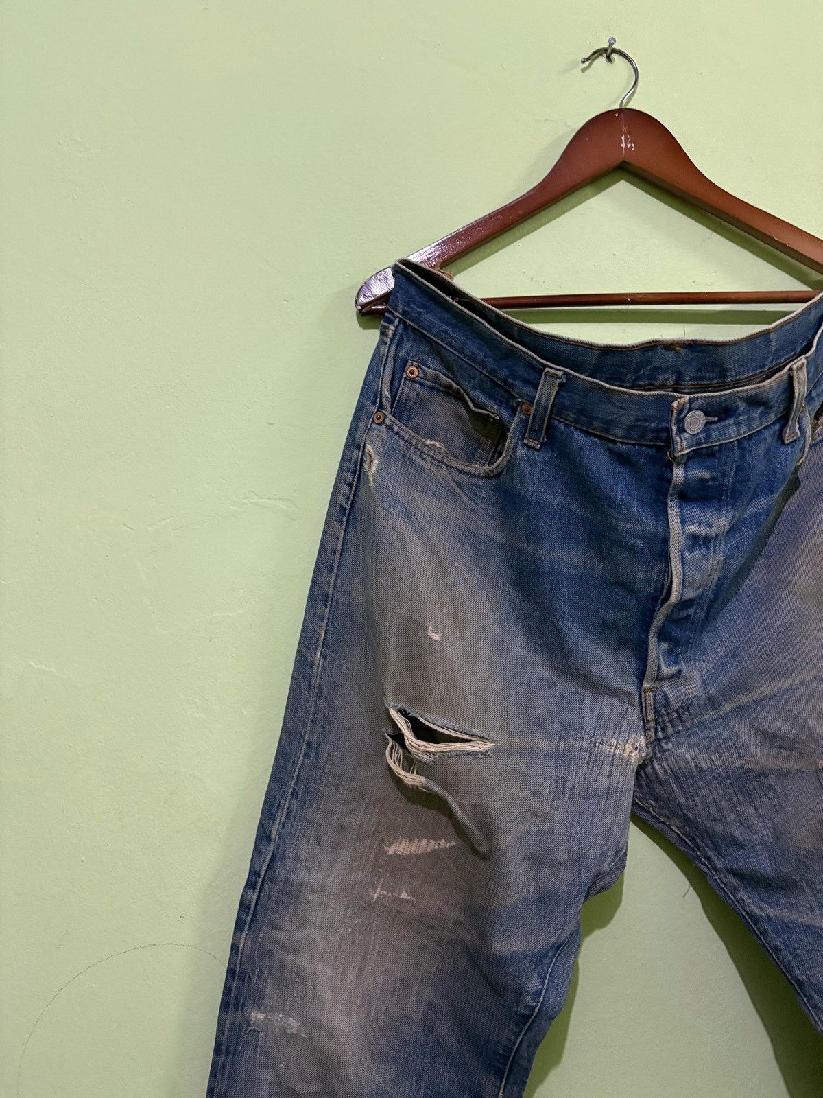 Levi's × Levi's Vintage Clothing Vintage 501 Levis Distressed Denim Pant Size US 38 / EU 54 - 2 Thumbnail