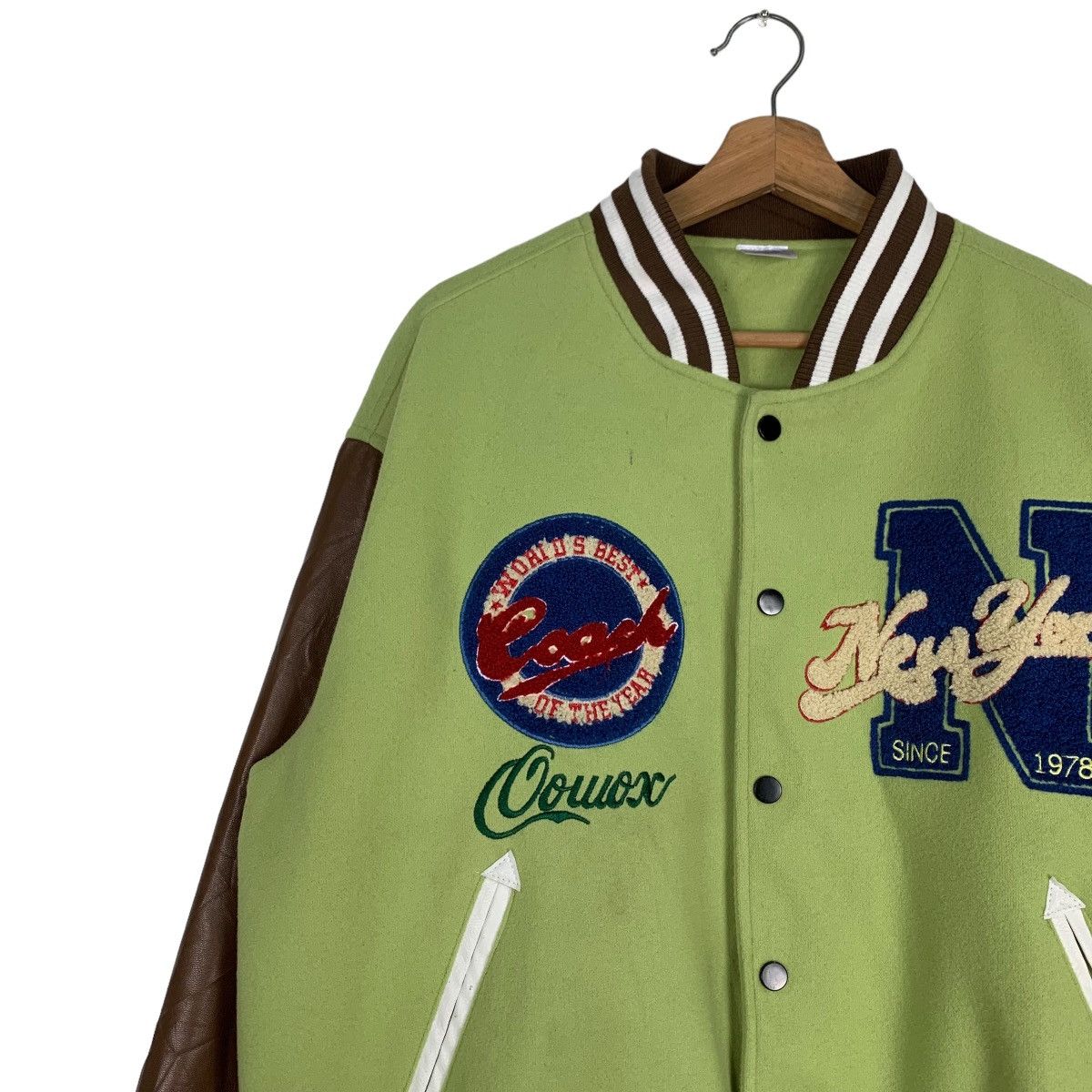 Japanese Brand DLEEPY TOWN Varsity Jacket #0684-C31 Size US L / EU 52-54 / 3 - 3 Thumbnail