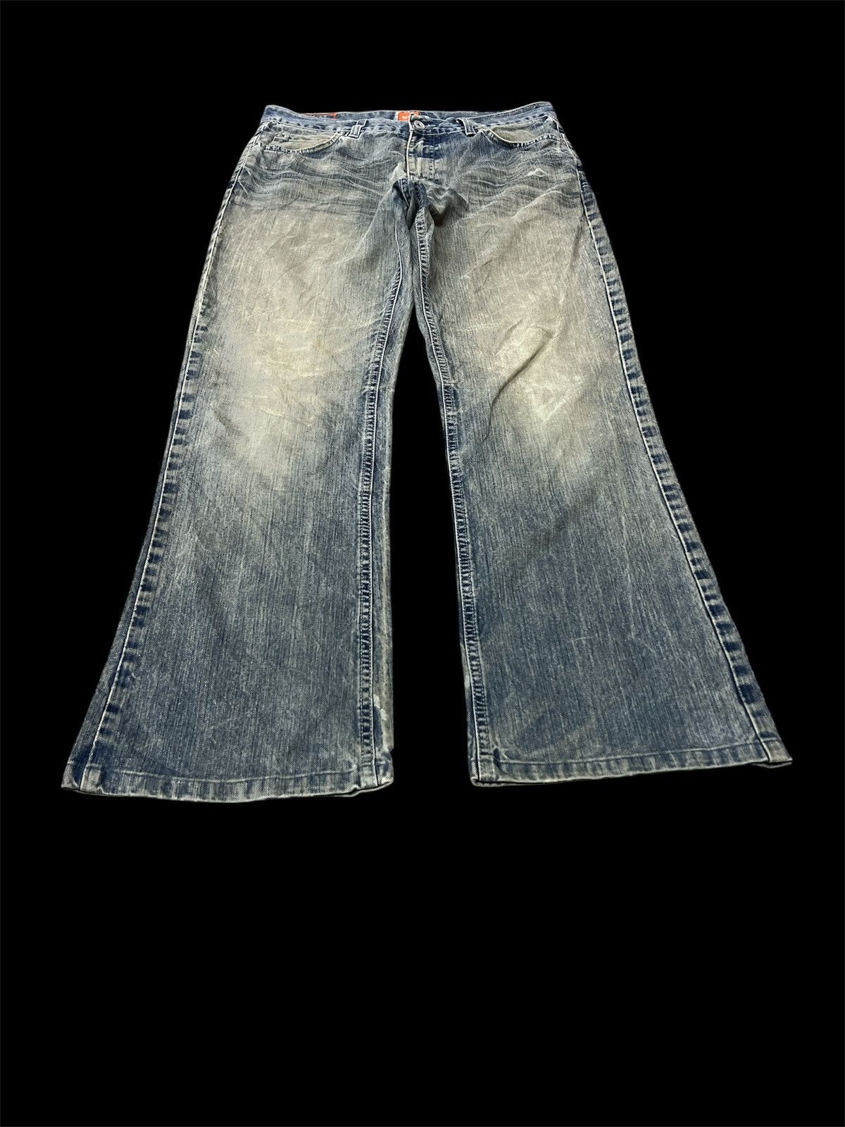 Hugo Boss × Jean FLARED‼️FADED HUGO BOS DISTRESSED DENIM PANT Size US 30 / EU 46 - 2 Thumbnail
