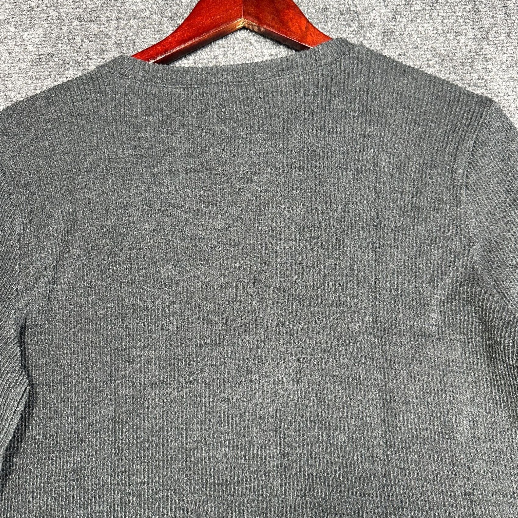 Madewell Madewell Top Womens Large Ruffle Cuff Ribbed Knit Top Long Sleeve Gray Size L / US 10 / IT 46 - 8 Thumbnail