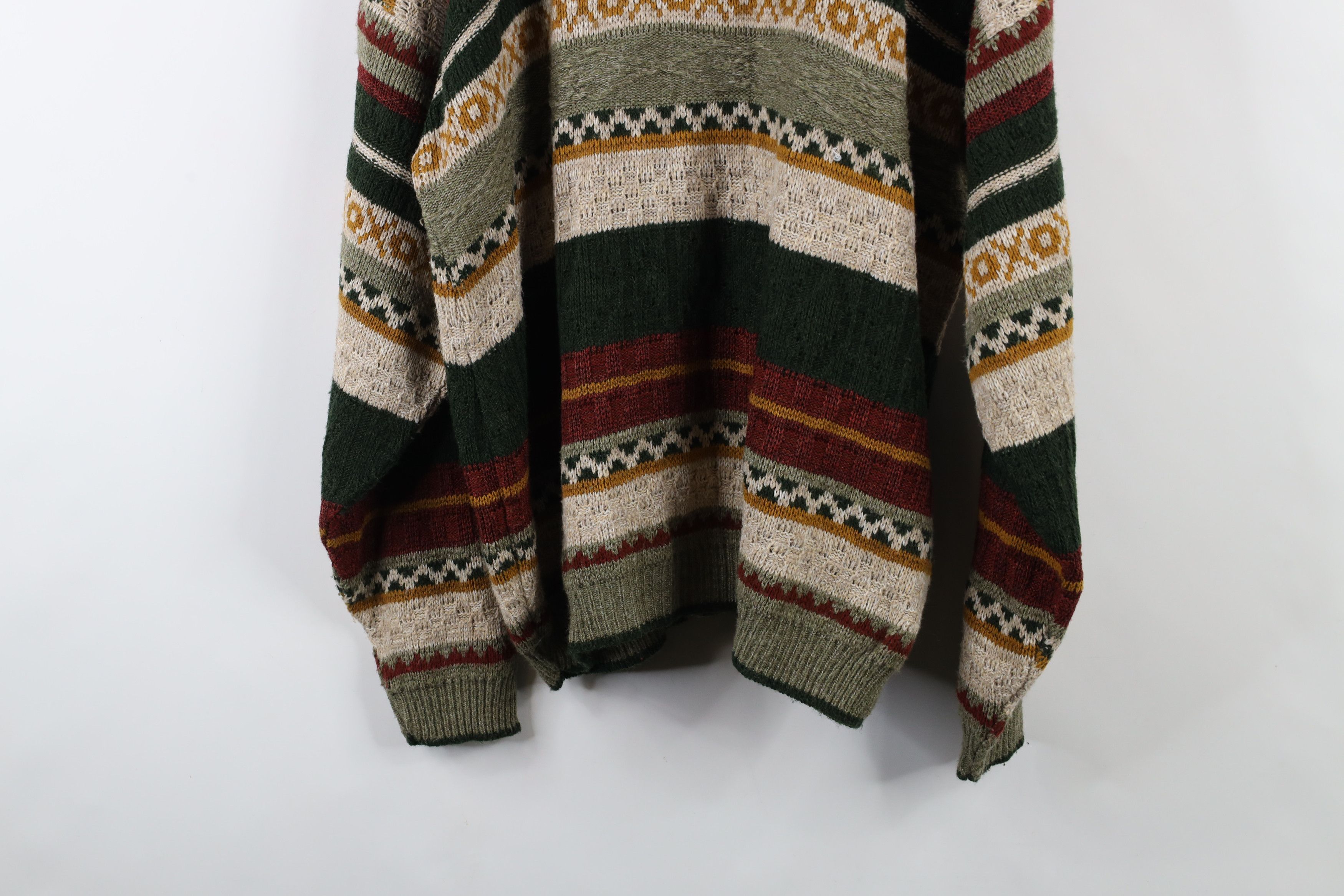 Vintage Vintage 90s Streetwear Fair Isle Knit Cardigan Sweater USA Size US XL / EU 56 / 4 - 9 Thumbnail