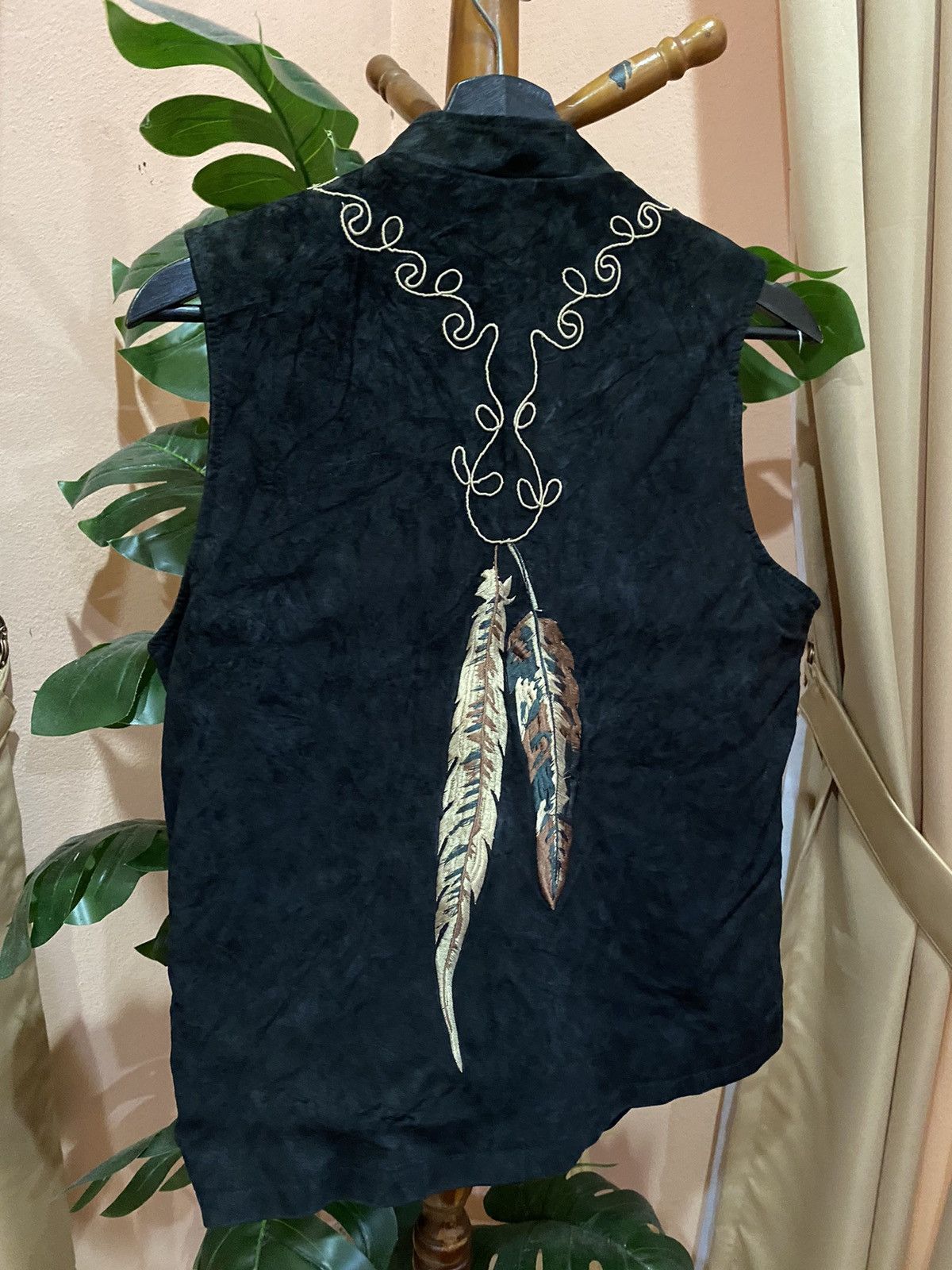 Vintage Vintage Montanaco Feather Embroidered Vest - Suede Style Size S / US 4 / IT 40 - 7 Thumbnail