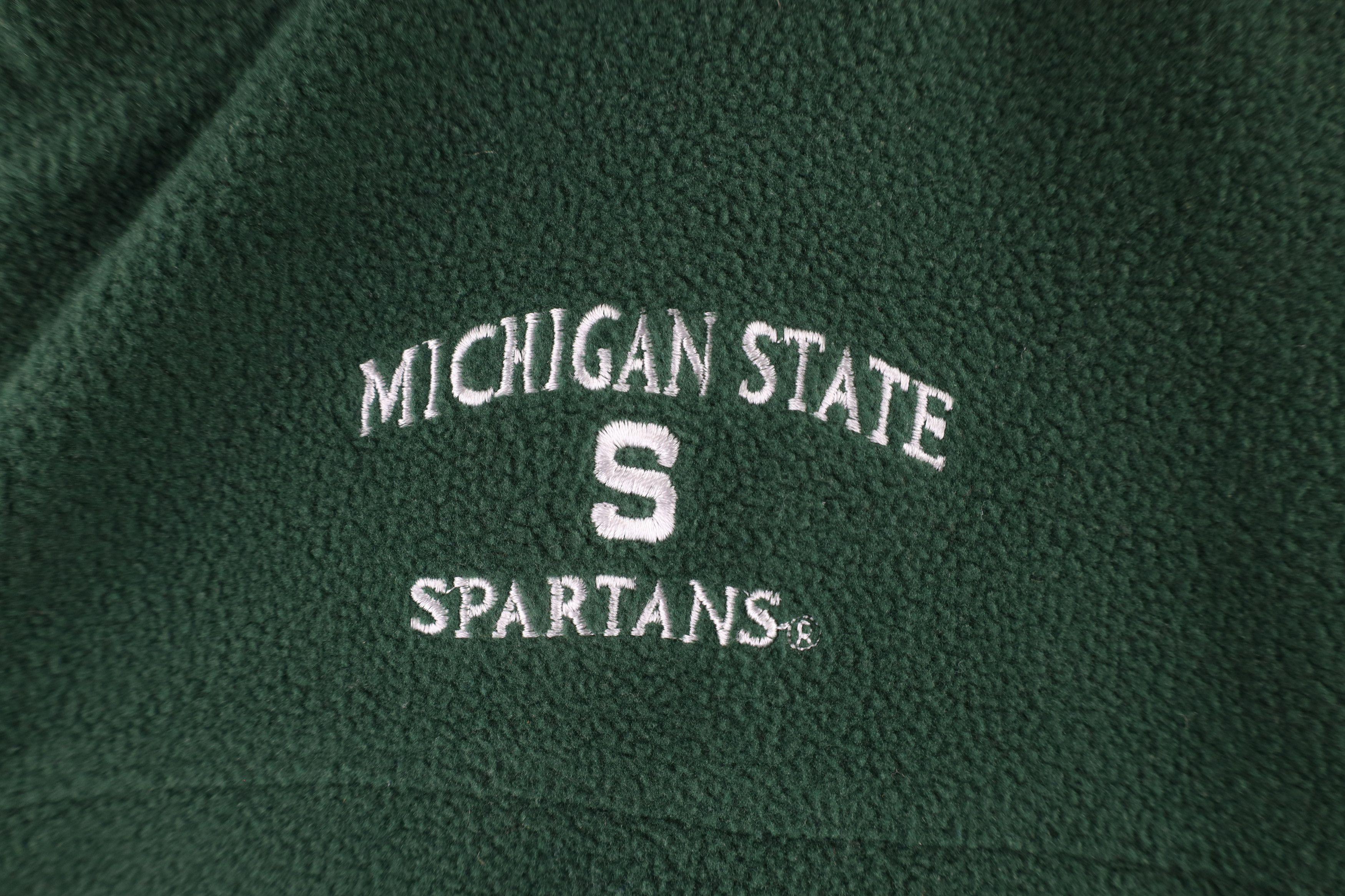 Vintage Vintage 90s Michigan University Half Zip Fleece Sweater Size US L / EU 52-54 / 3 - 4 Thumbnail