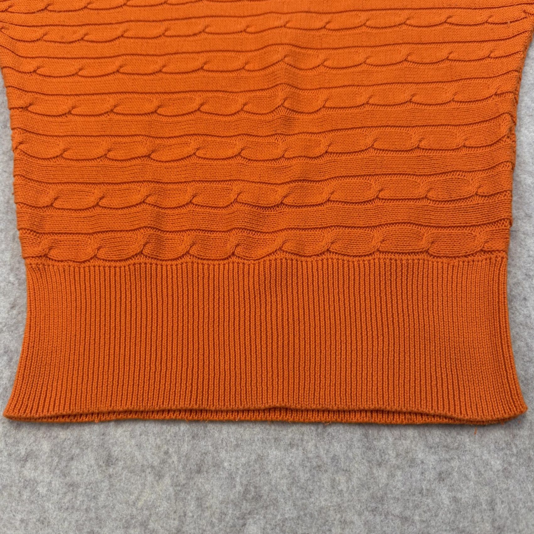 Polo Ralph Lauren Ralph Lauren Sport Sweater Womens Small Orange Short Sleeve Cable Knit Top Size S / US 4 / IT 40 - 3 Thumbnail