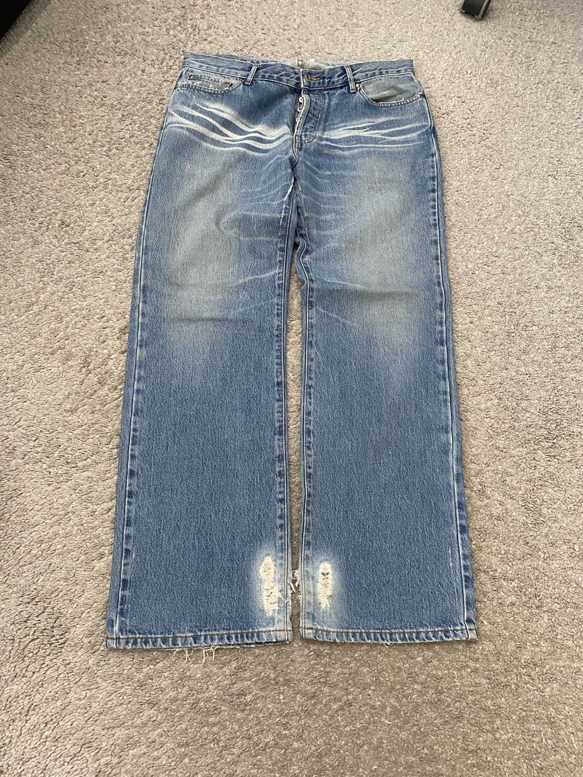 Allsaints × Vintage AllSaints Denim Jeans 36/32 opium Jesus pants flared y2k Size US 36 / EU 52 - 3 Thumbnail
