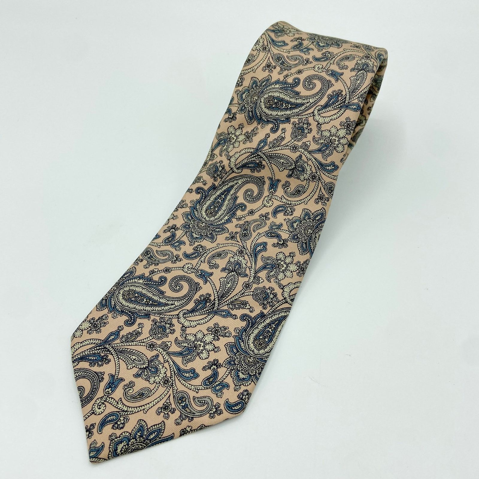 Oscar De La Renta Oscar de la Renta Silk Tie Pink Blue Paisley Jacquard Size ONE SIZE - 9 Thumbnail