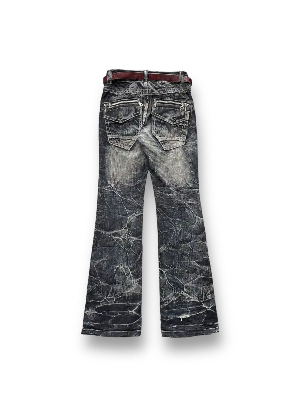 Hysteric Glamour × Shellac Japan Blow By Blue Crowd Of Lightning Denim With Velvet Belt Size US 28 / EU 44 - 2 Thumbnail