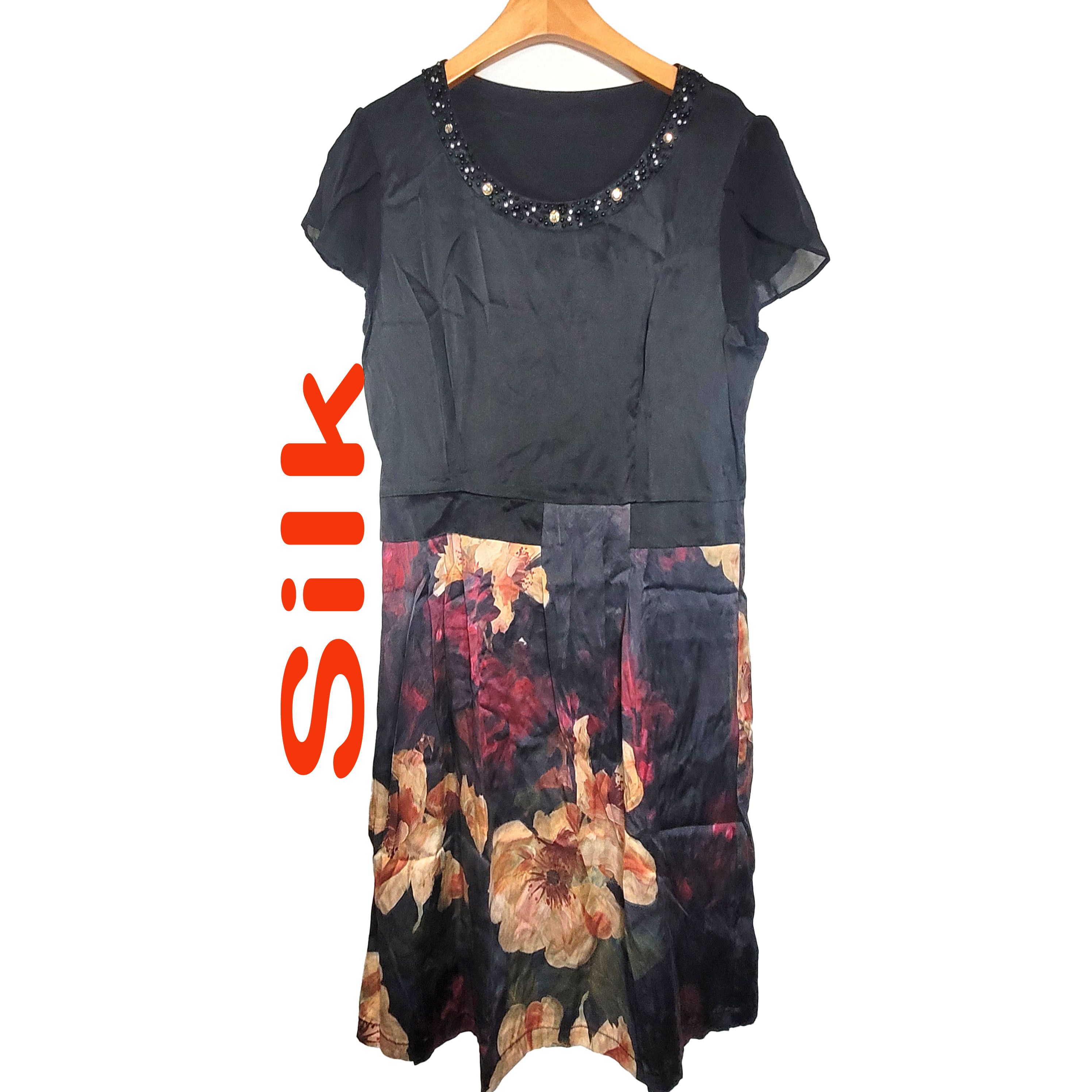 Other Women's Silk Size S Short Sleeve Satin Dress SCK289 Size S / US 4 / IT 40 - 1 Thumbnail