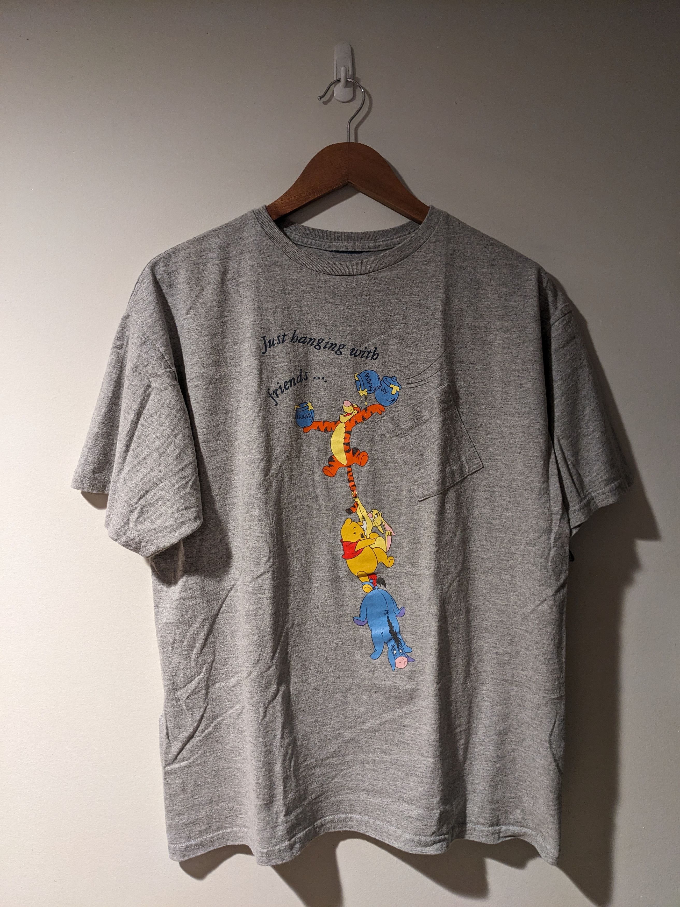 Disney × Vintage Vintage 90s Winnie the Pooh Tigger Eeyore Hanging T-Shirt Size US L / EU 52-54 / 3 - 1 Thumbnail