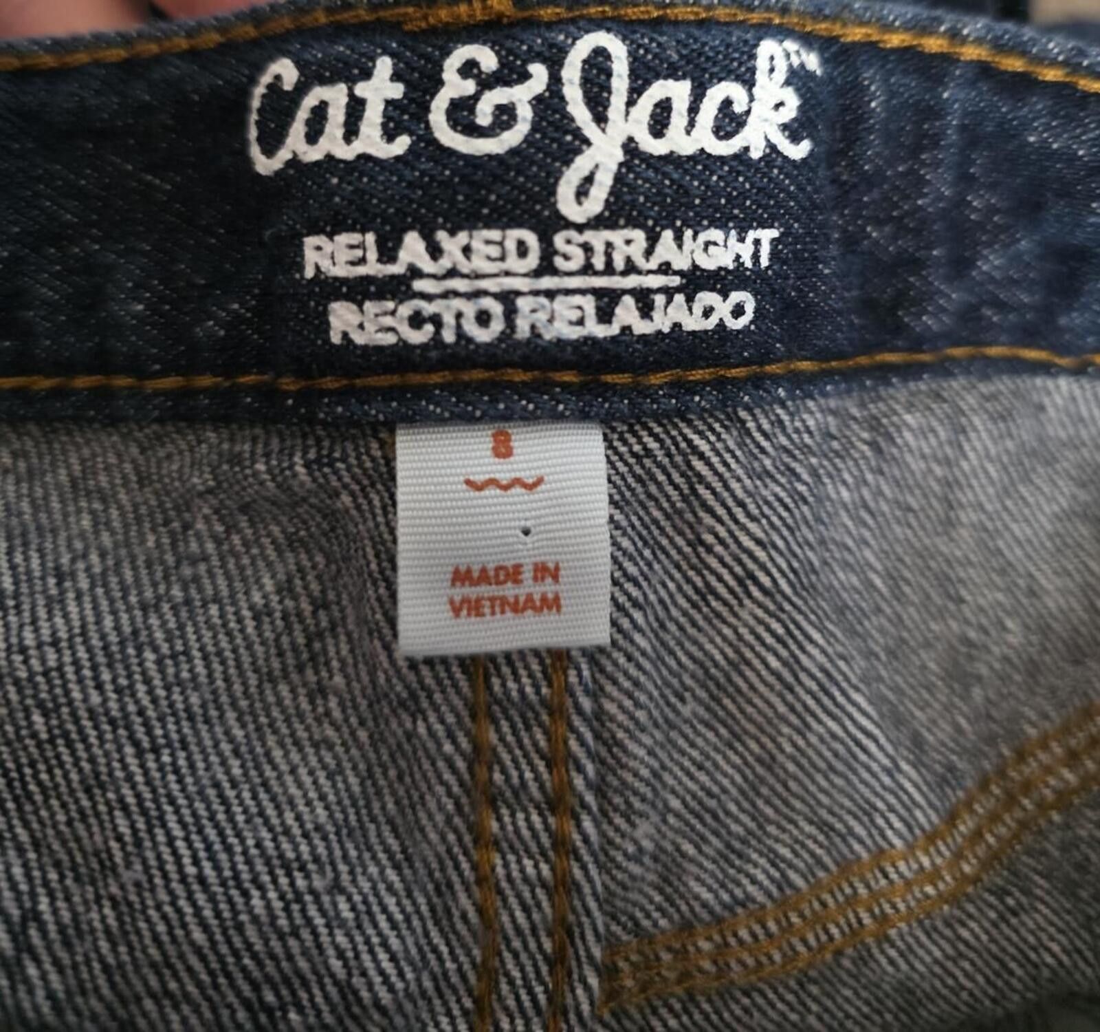 Other Cat & Jack Relaxed Straight Adjustable Waist Jeans Boys Sz 8 Size US 26 / EU 42 - 3 Thumbnail