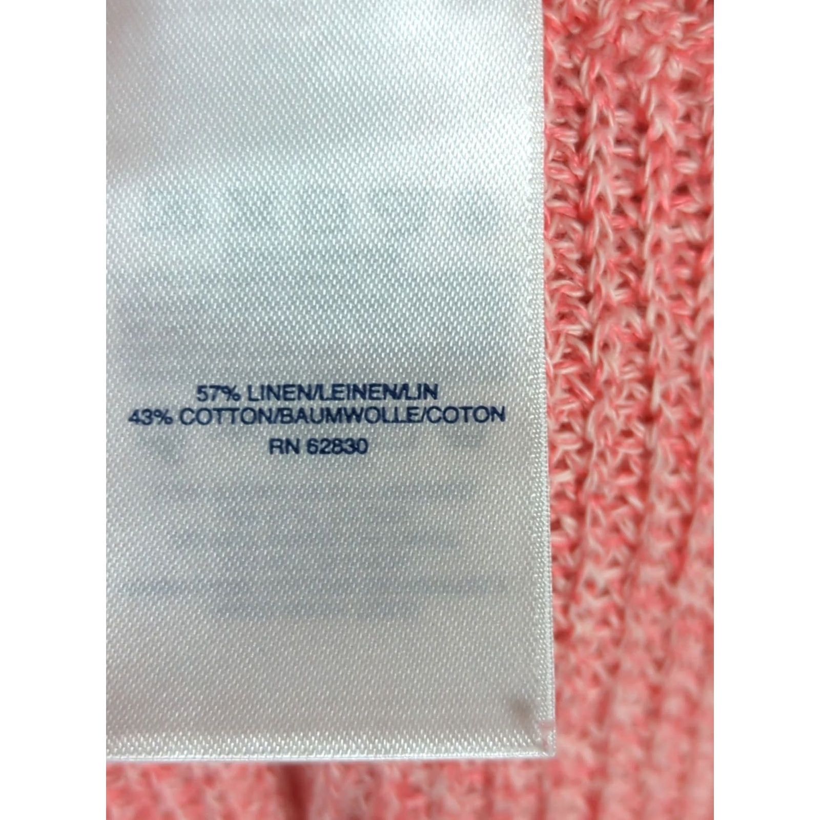 Lands' End Lands' End Sweater coral pink Women L Dolman Sleeve Roll Neck 3/4 Knit Pullover Linen Blend Beachy Casual Knit Shirt Size L / US 10 / IT 46 - 4 Thumbnail