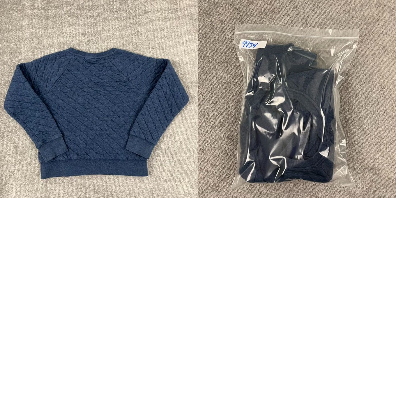 Patagonia PATAGONIA Sweater Womens Small Cropped Blue Organic Cotton Quilt Crew Neck Hike Size S / US 4 / IT 40 - 8 Thumbnail