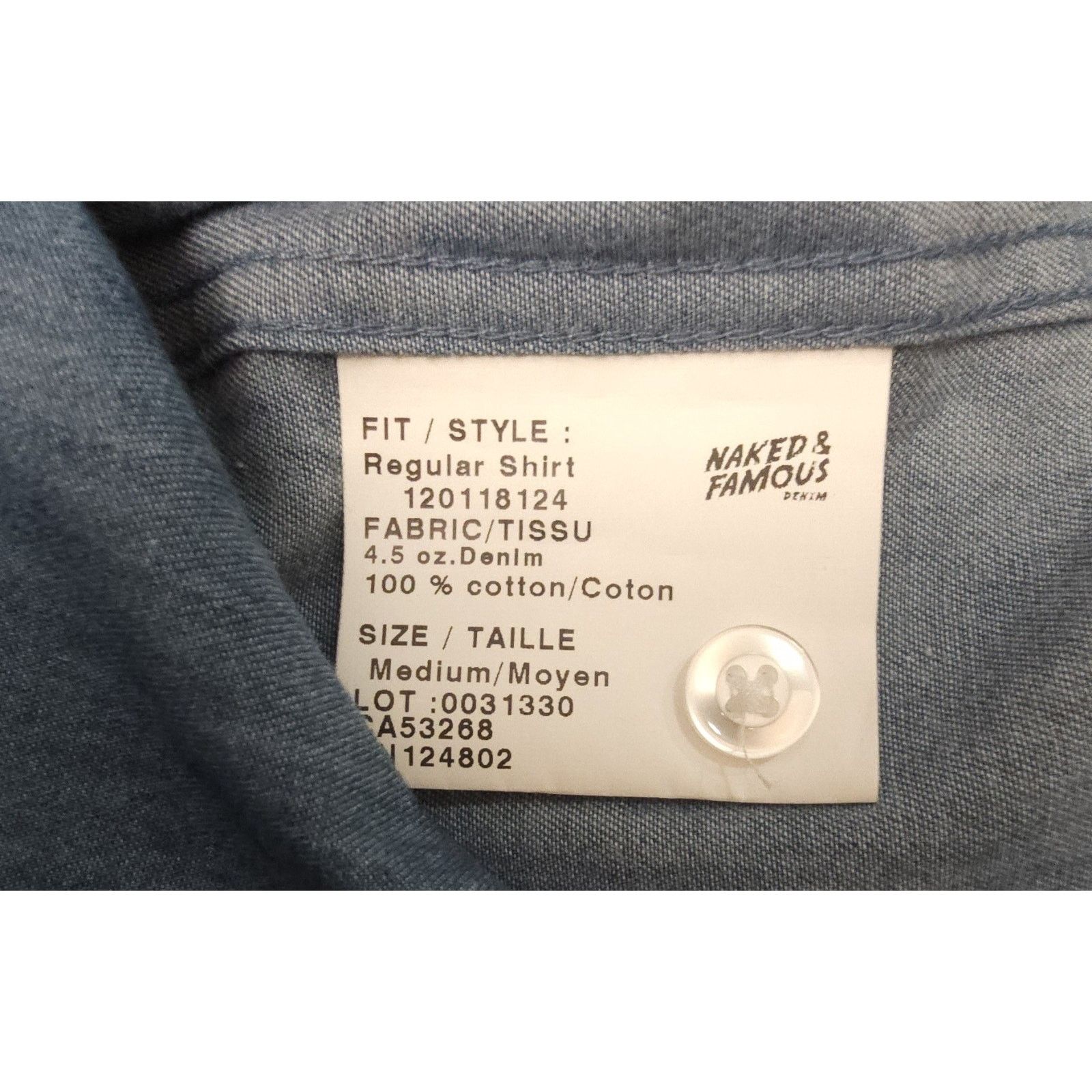 Naked & Famous Naked and Famous Shirt Denim Cotton Long Sleeve Button Down Size US M / EU 48-50 / 2 - 4 Thumbnail