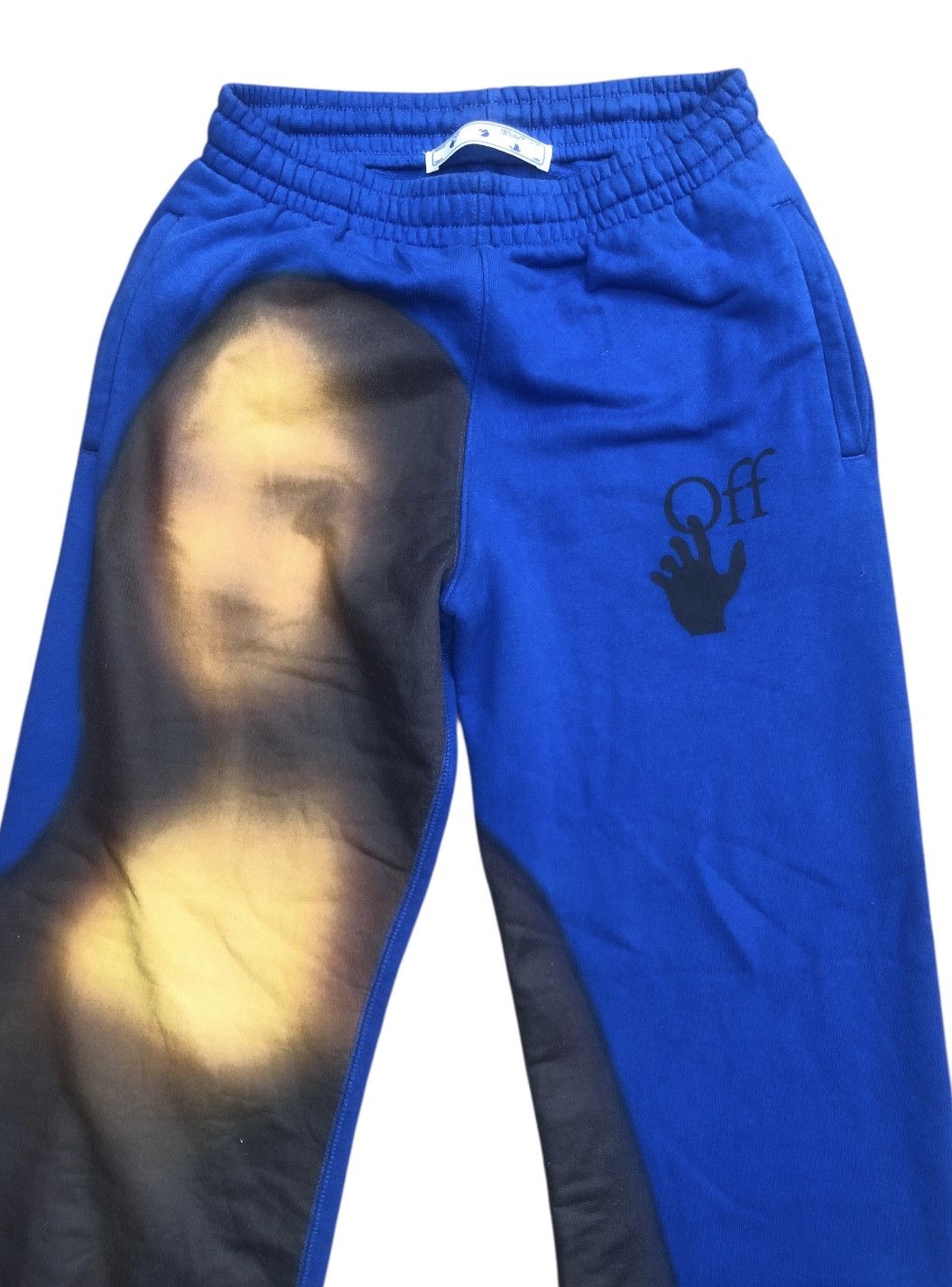 Off-White 💯OFF-WHITE c/o VIRGIL ABLOH Blue Mona Lisa SweatPants Size US 32 / EU 48 - 3 Thumbnail