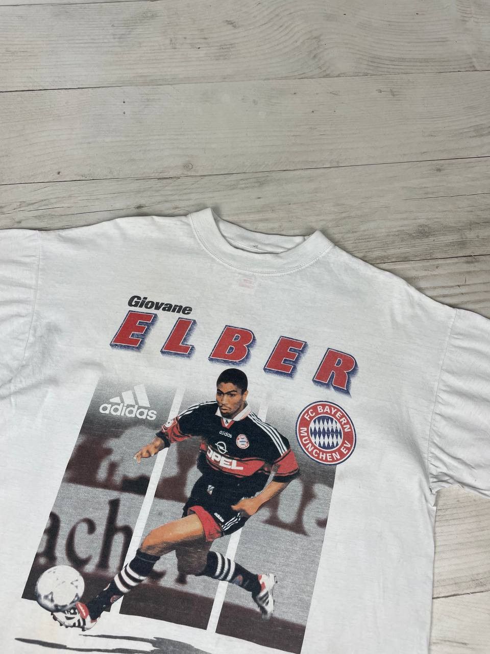 Adidas Vintage Adidas Bayern Munich Giovane Elber 90s T-Shirt Size US S / EU 44-46 / 1 - 4 Thumbnail